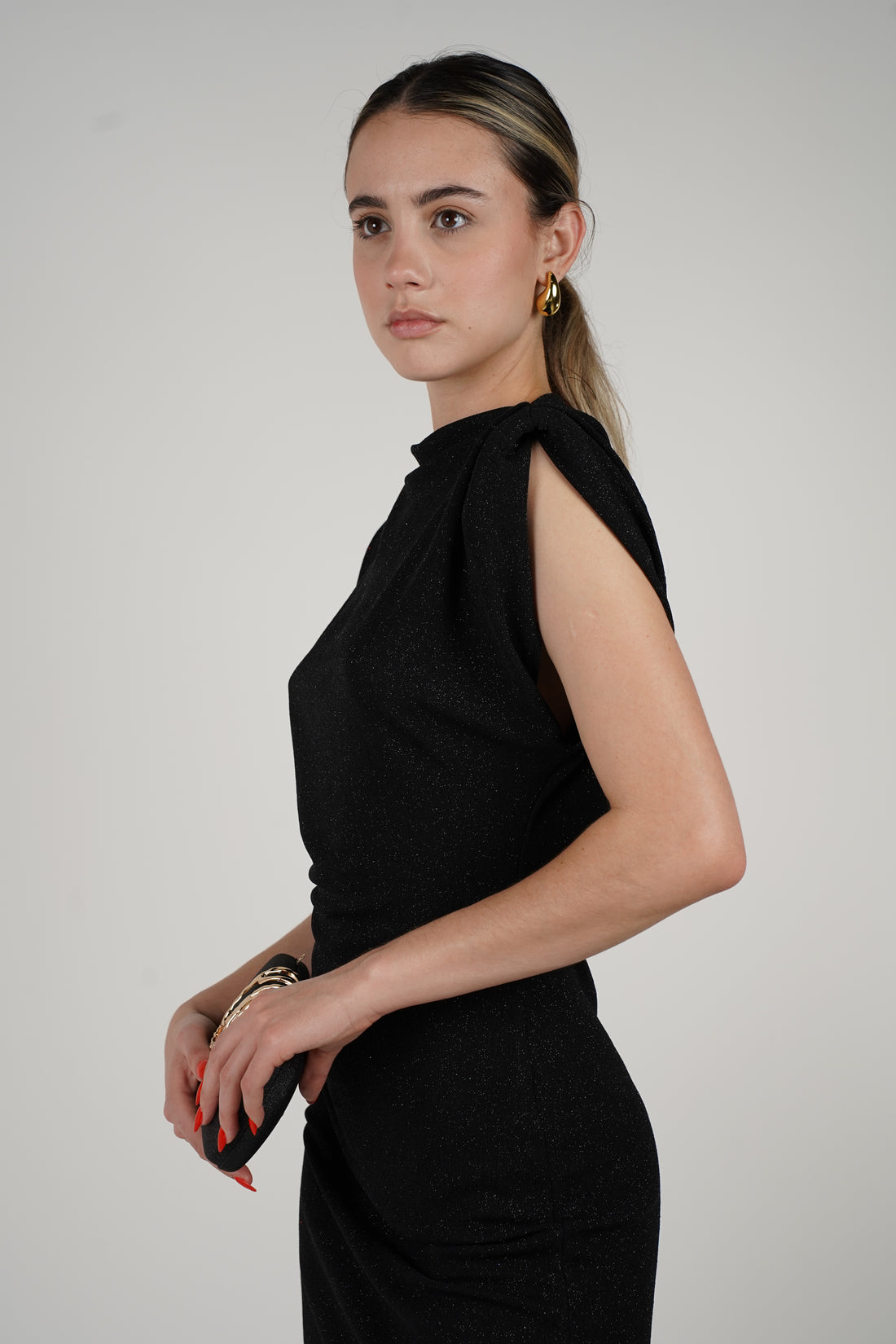 Vestido mini de lúrex