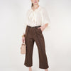 Auria Belted Cropped Pants | Brown Tailored Cropped Trousers