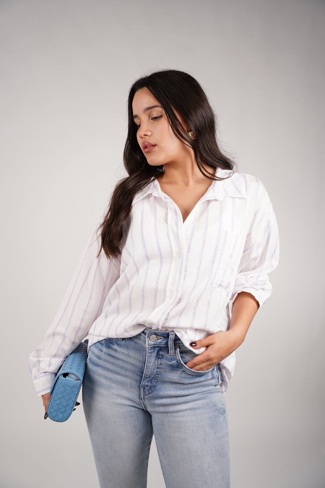 Ruva Stripped Oversized Button Down