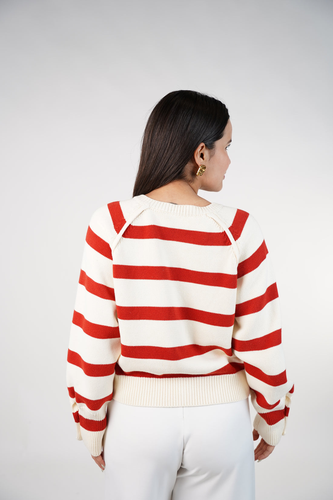 Lucerra Striped Sweater Cardigan – Classic Button-Front Knit