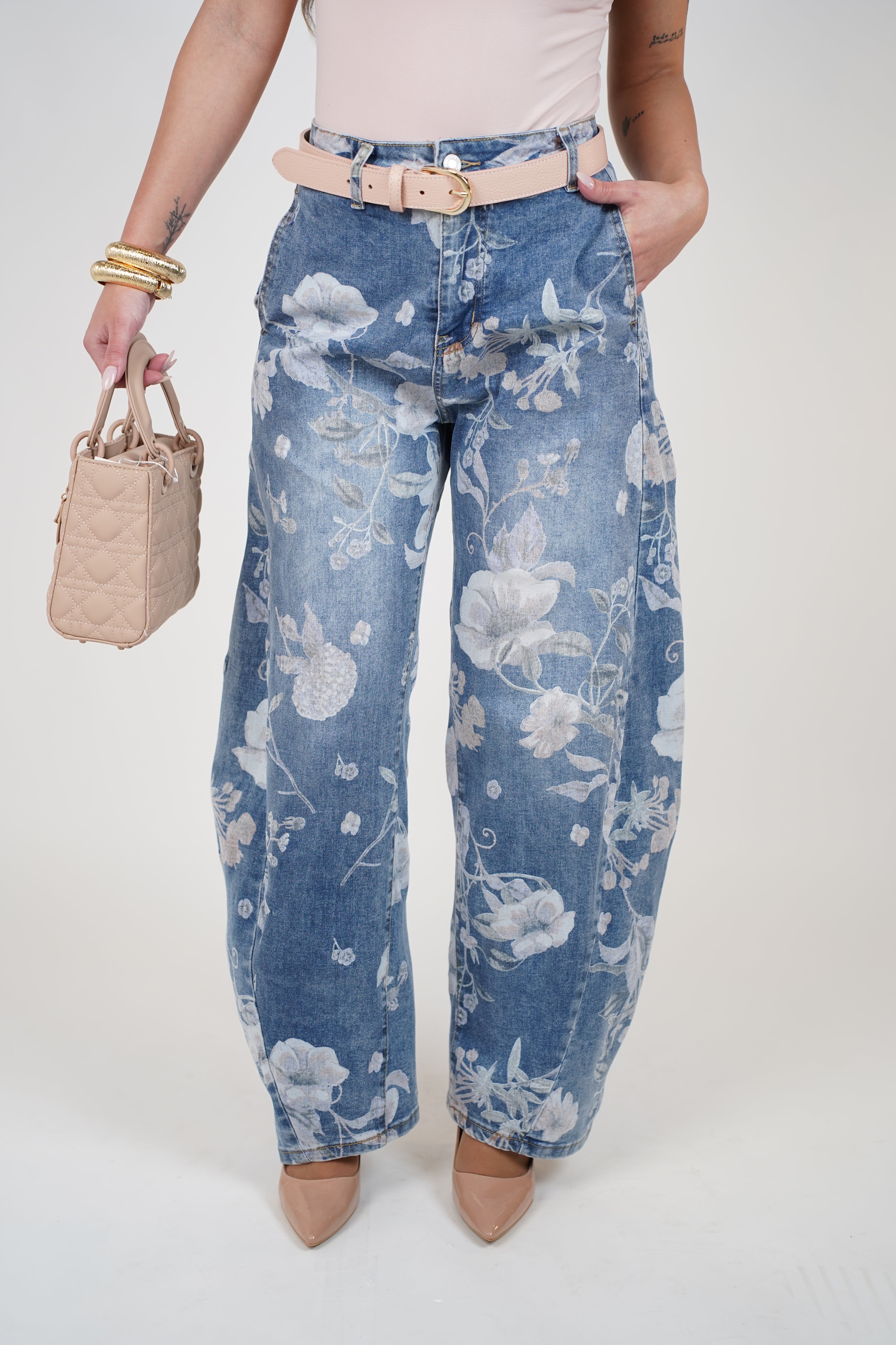 Tavi Floral Barrel Jeans