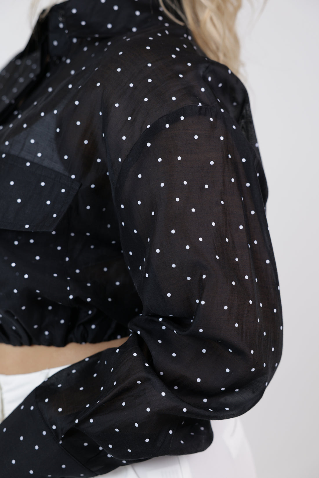 Naelle Sheer Polka Dot Top – Lightweight, Chic & Playful
