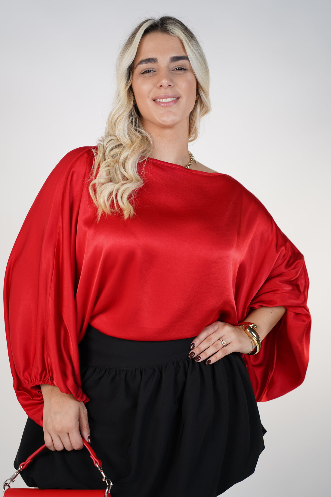 Luma Satin Blouse – Plum Radiance with Effortless Flow