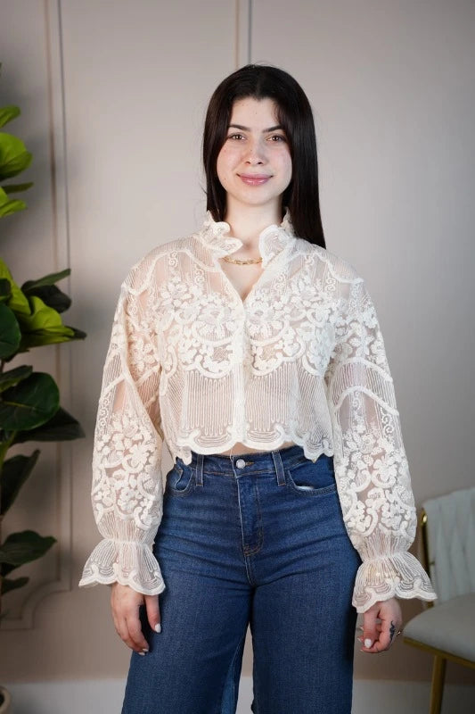 Caro Sheer Lace Top – Romantic & Elegant with a Modern Twist