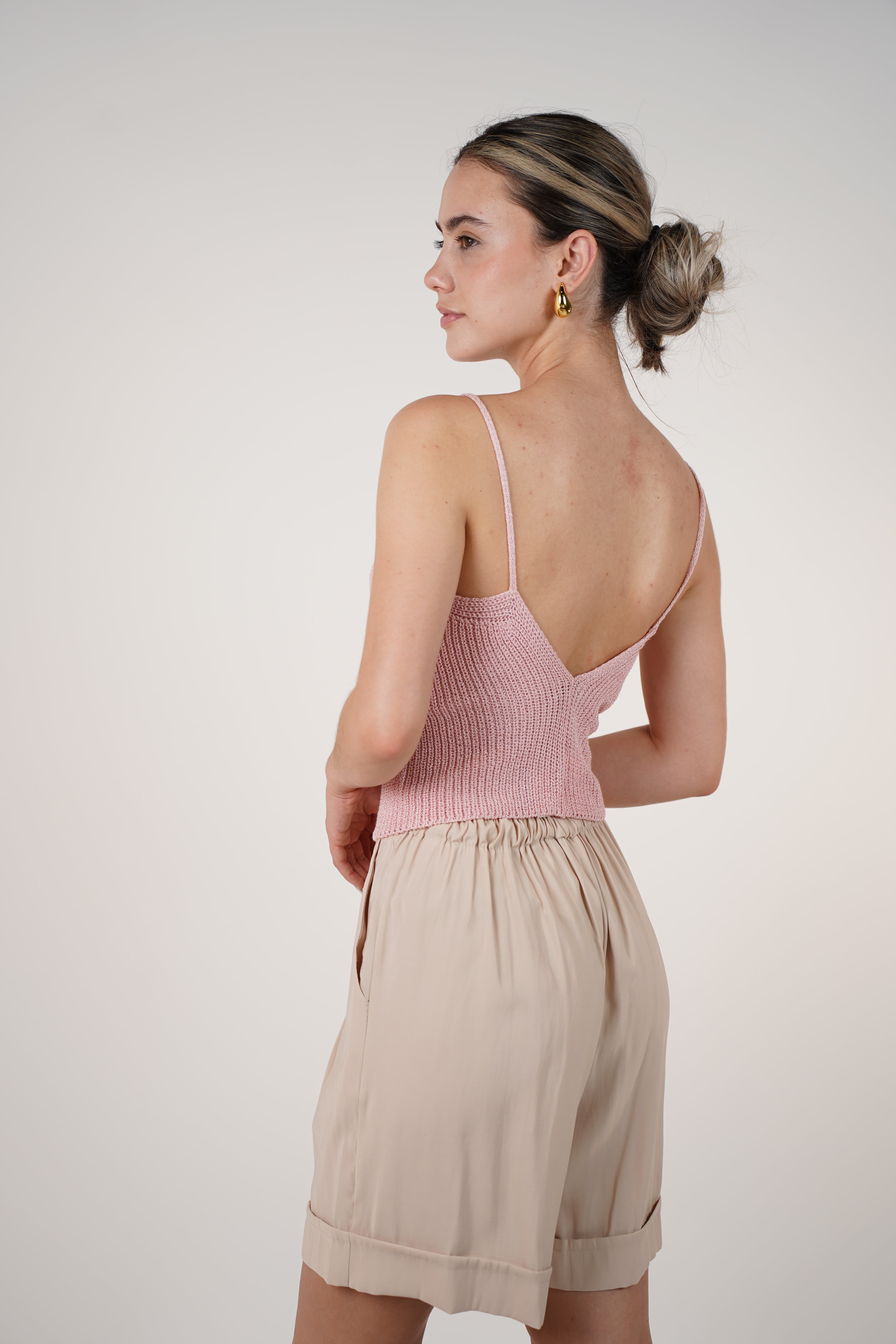Zarrel Knit Top – Low Back Spaghetti Strap Tank