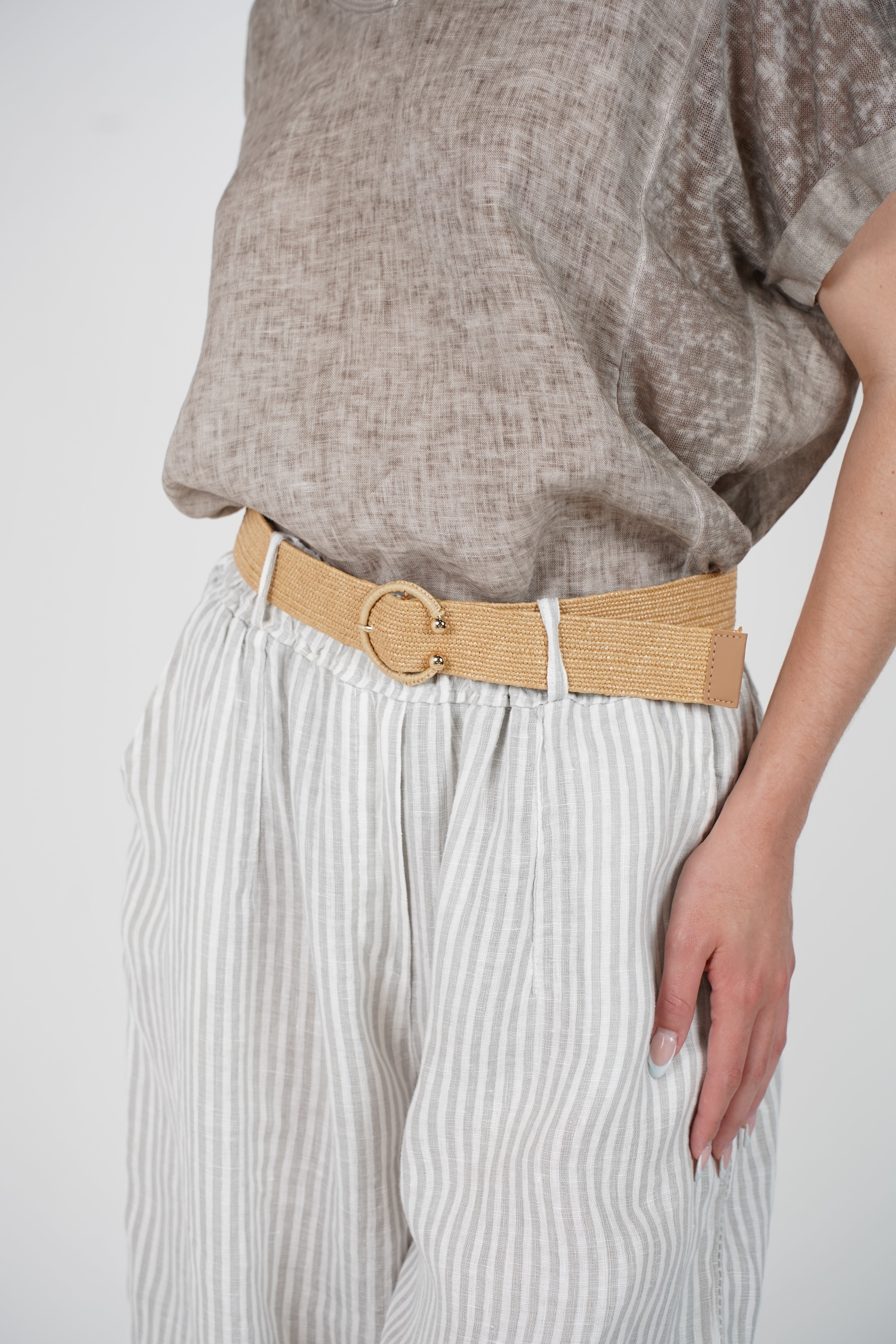 Zalina Belted Striped Pants – Effortless, Relaxed Style