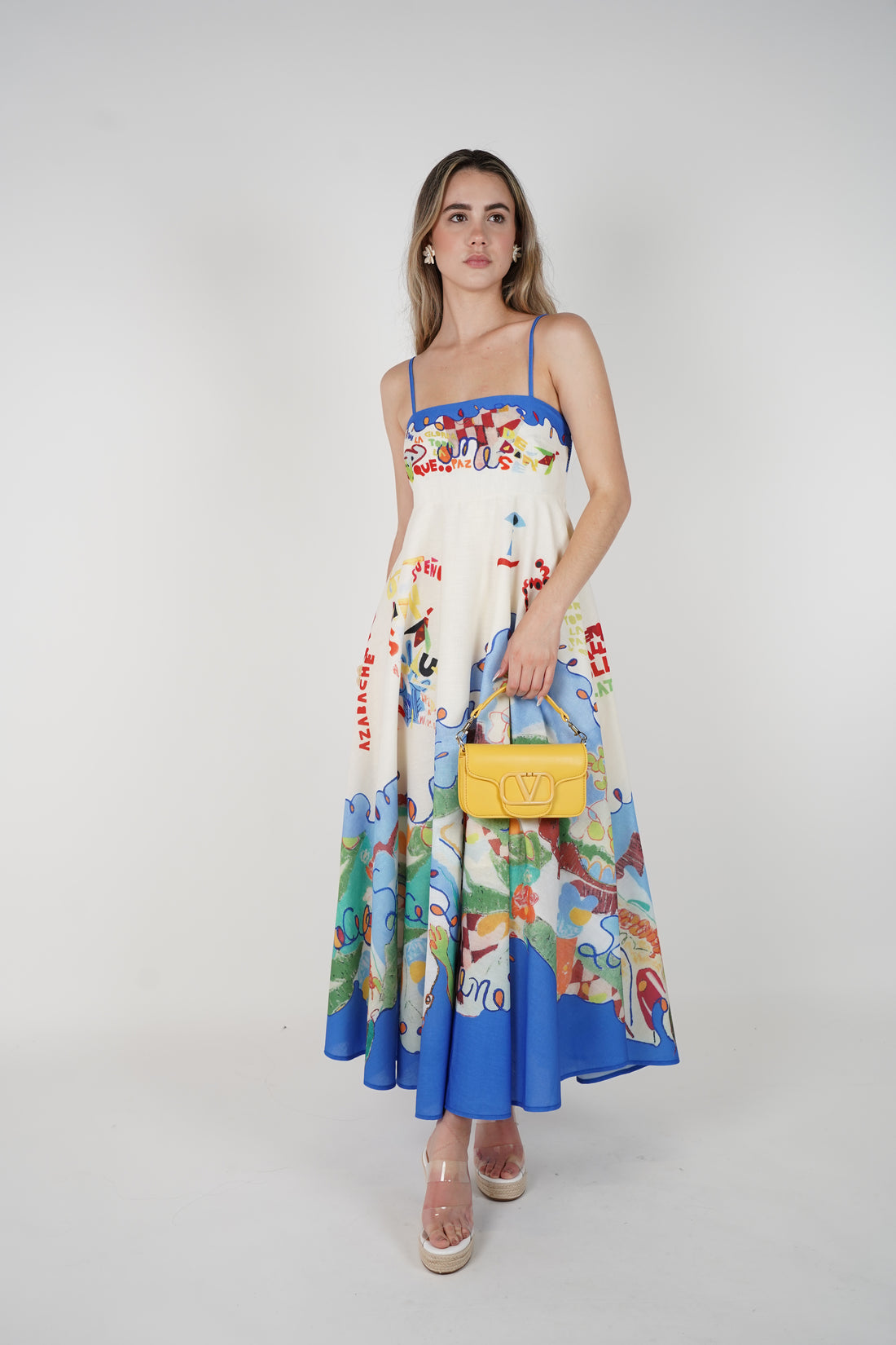 Elura Stamped Maxi Dress – Colorful Artistic Statement