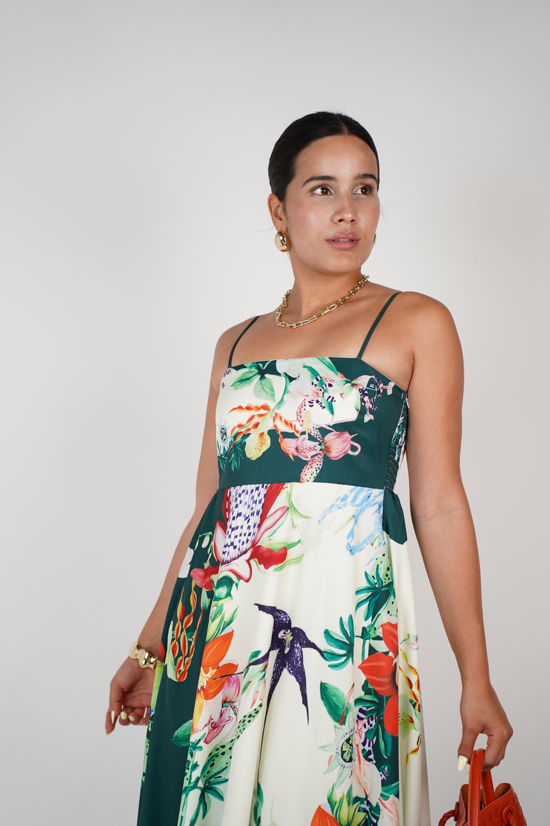 Yara Floral Stamped Maxi Dress – Tropical Beauty in Full Bloom