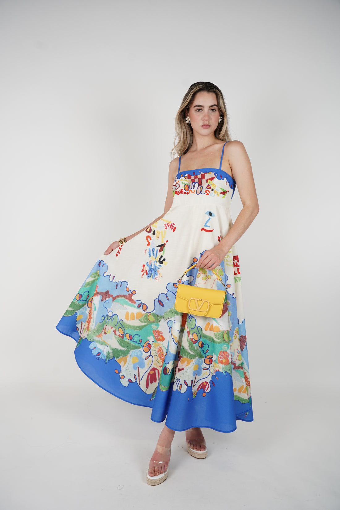 Elura Stamped Maxi Dress – Colorful Artistic Statement