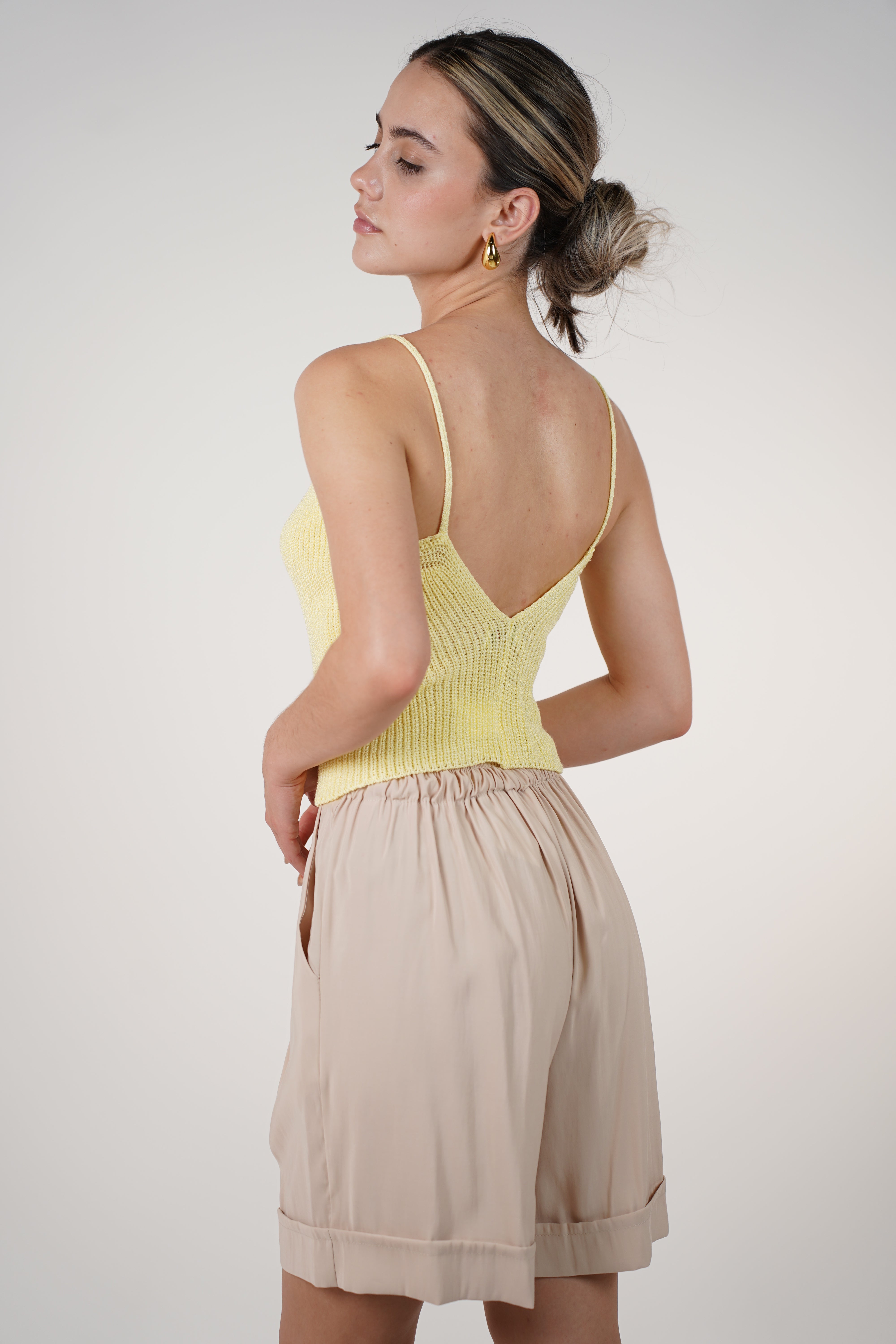 Zarrel Knit Top – Low Back Spaghetti Strap Tank