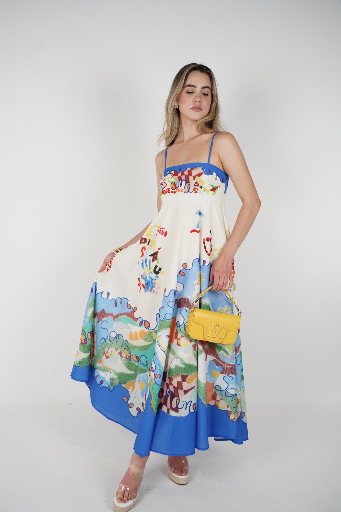 Elura Stamped Maxi Dress – Colorful Artistic Statement