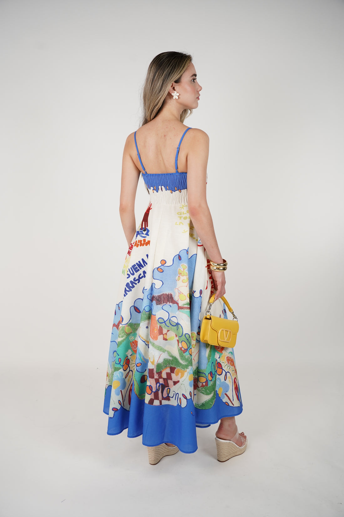 Elura Stamped Maxi Dress – Colorful Artistic Statement