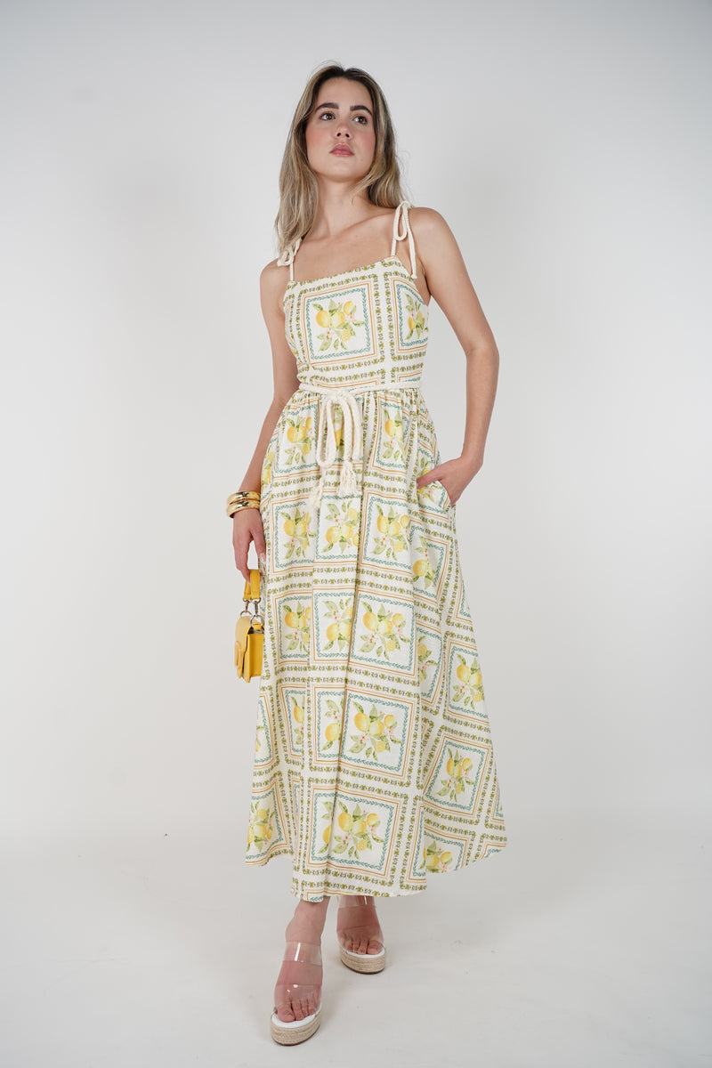 Verine Lemons Stamped Maxi Dress – Fresh Summer Charm