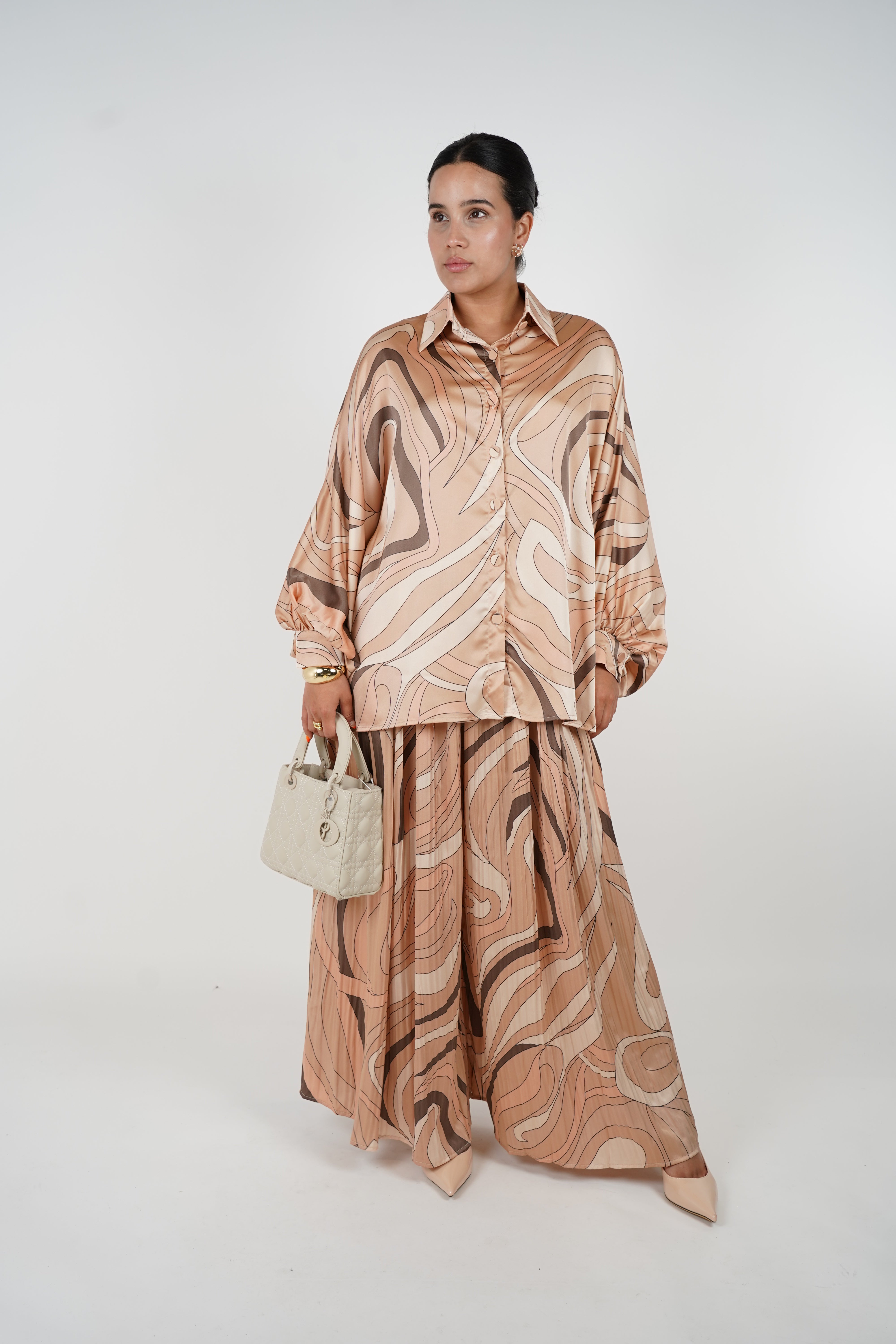 Calira Stamped Pants Set - Effortless Elegance