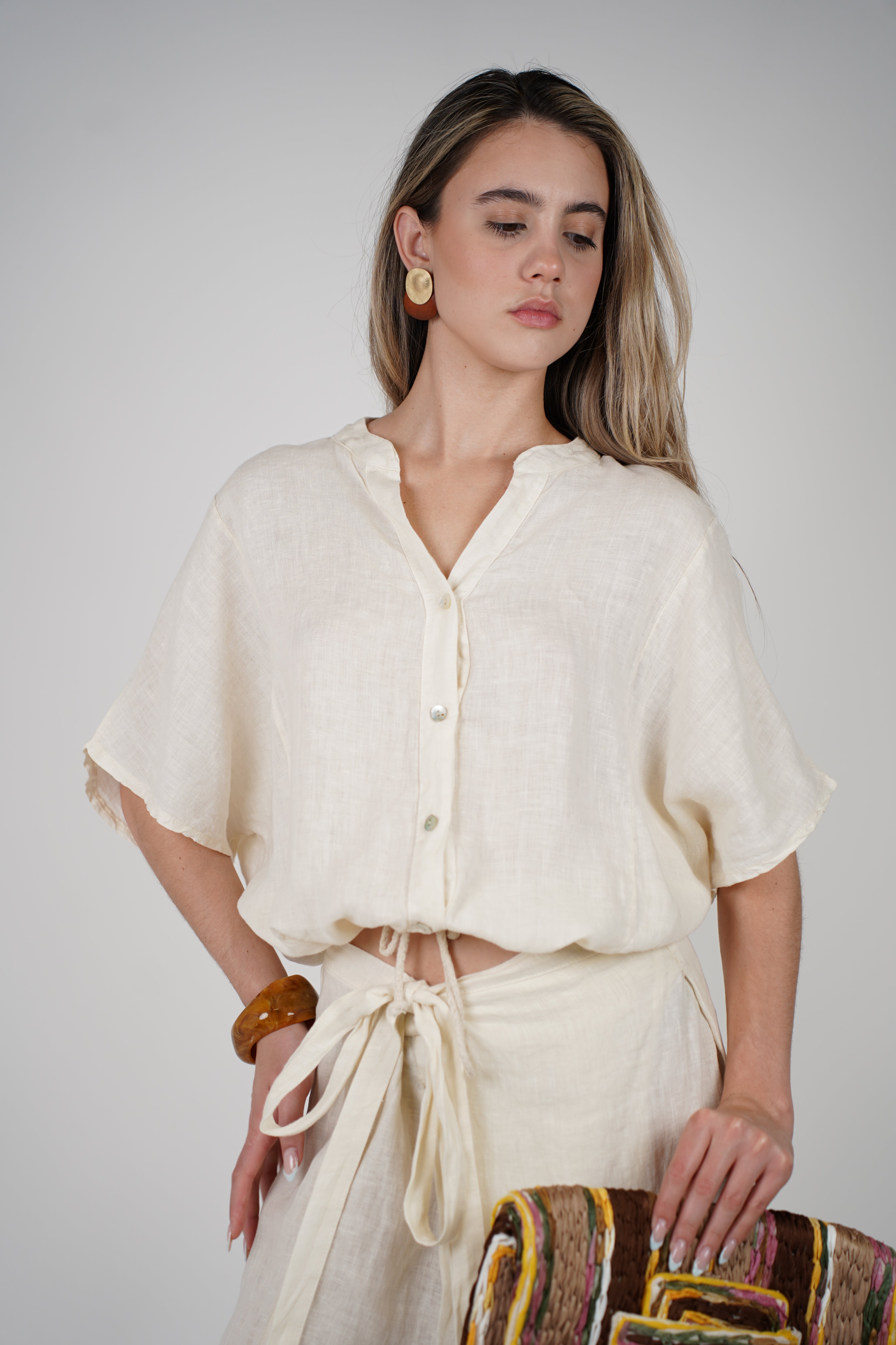 Vionel Linen Top – Lightweight Button-Up in Sunny Hues