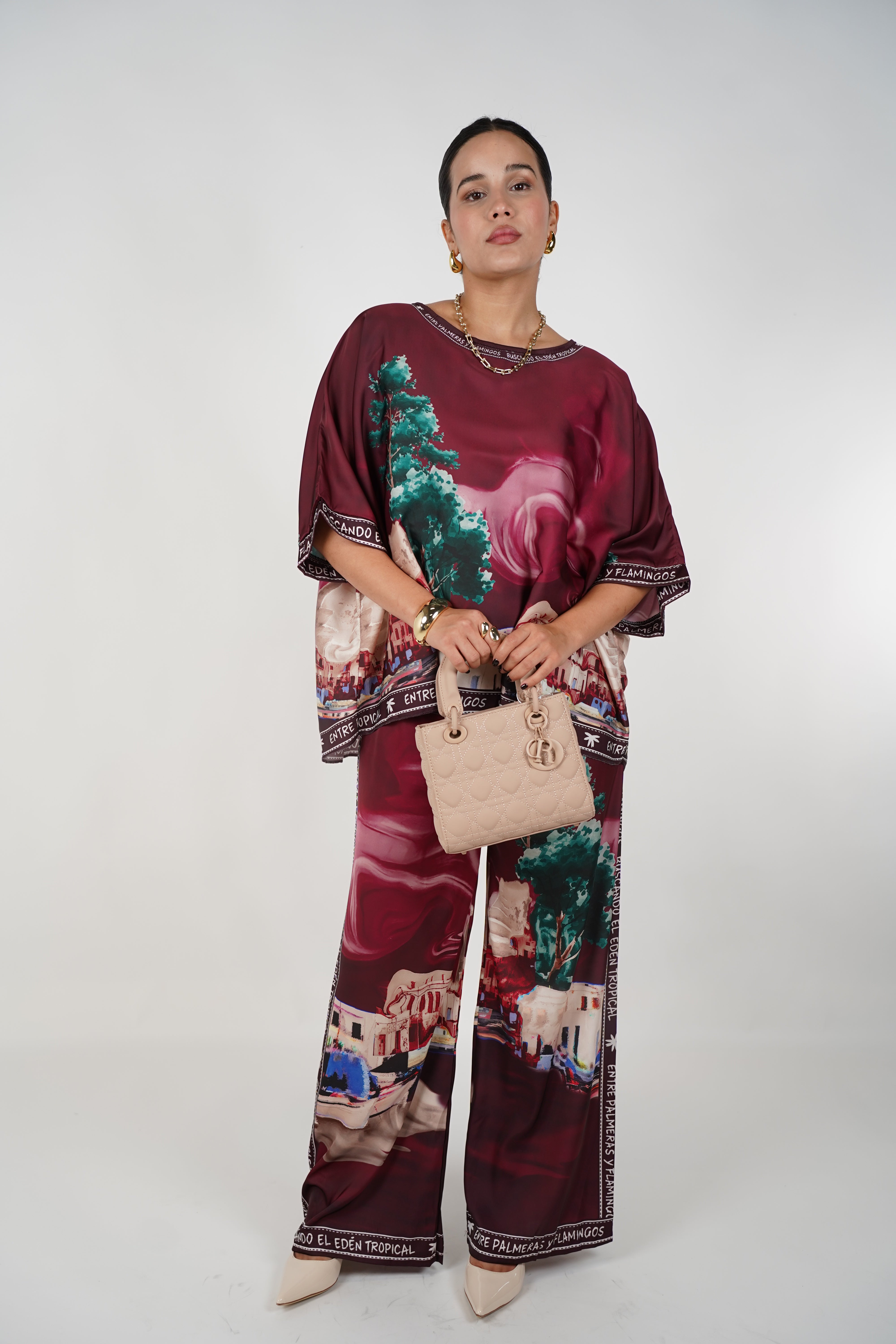 Lorie Silk Pants Set – Luxe Comfort with Artistic Flair