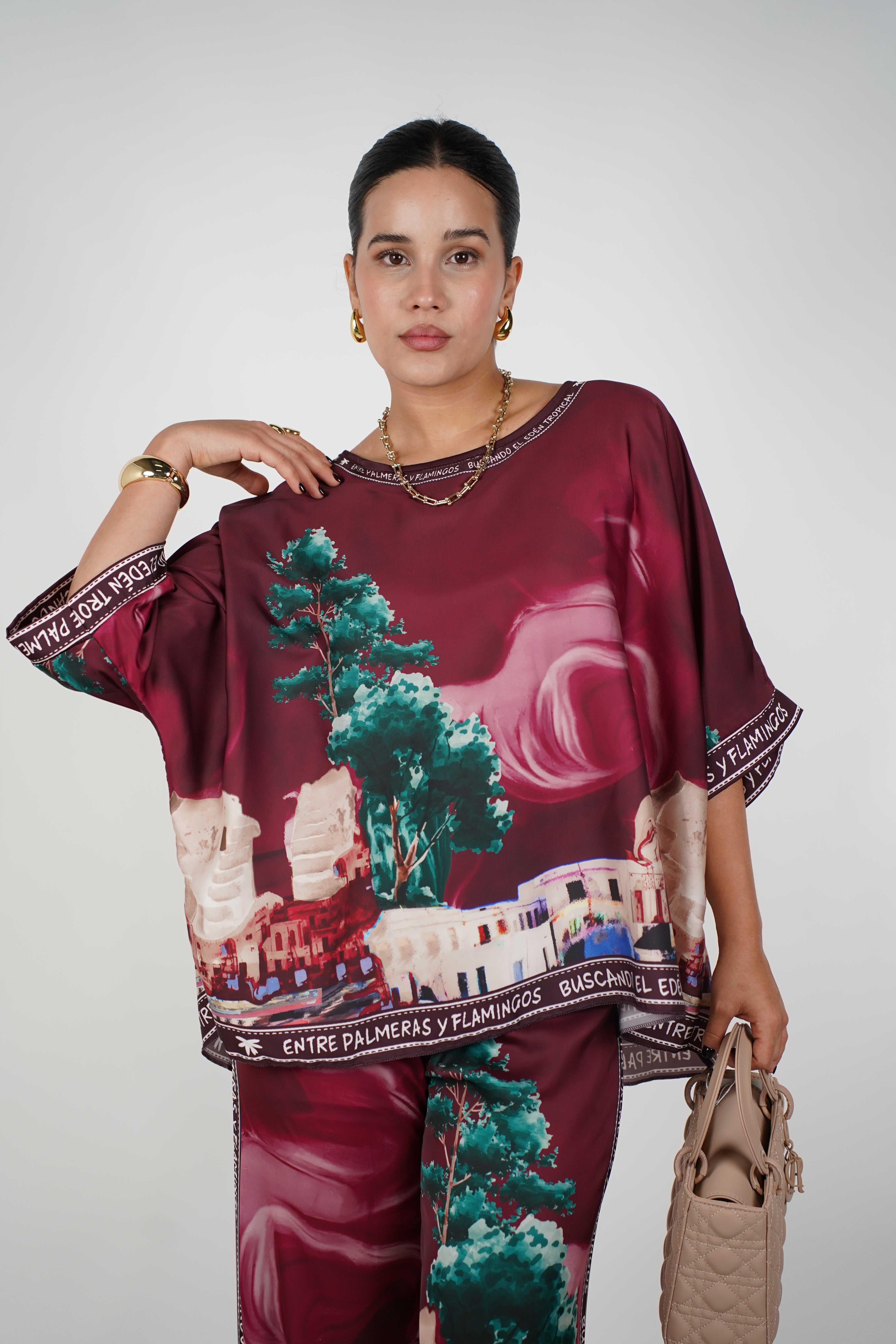 Lorie Silk Pants Set – Luxe Comfort with Artistic Flair