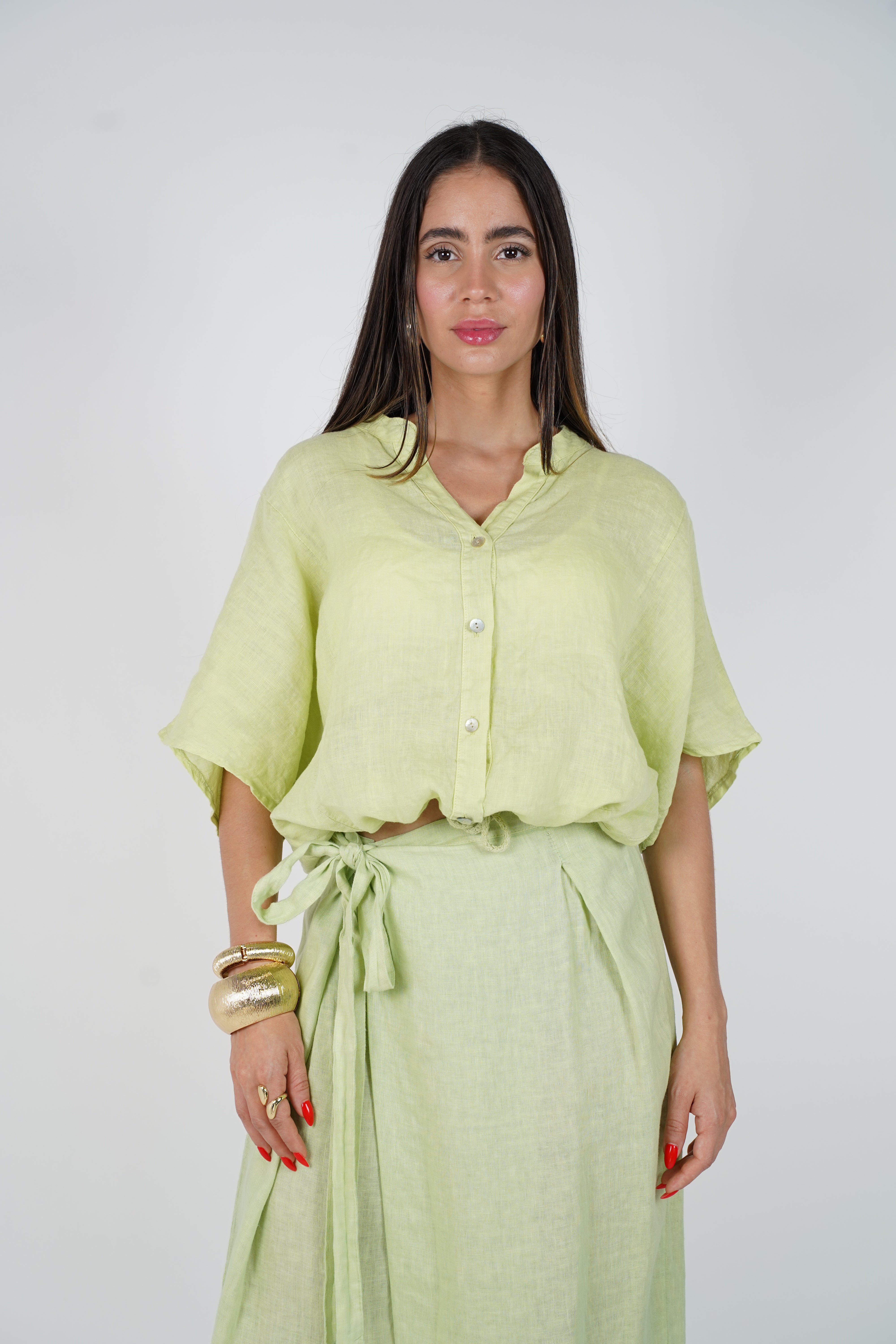 Vionel Linen Top – Lightweight Button-Up in Sunny Hues