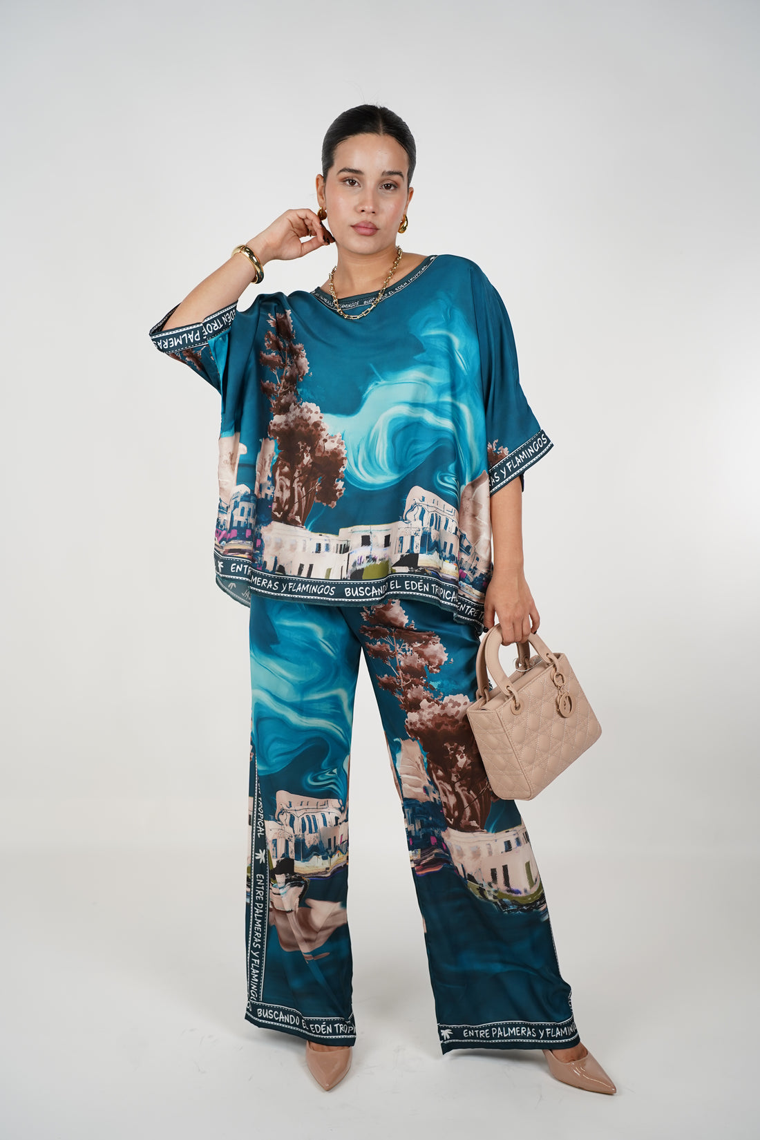 Lorie Silk Pants Set – Luxe Comfort with Artistic Flair