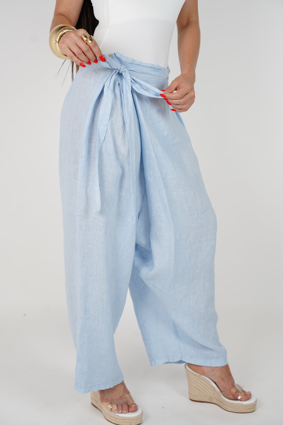 Vionel Linen Pants – Relaxed Fit with Adjustable Tie Waist