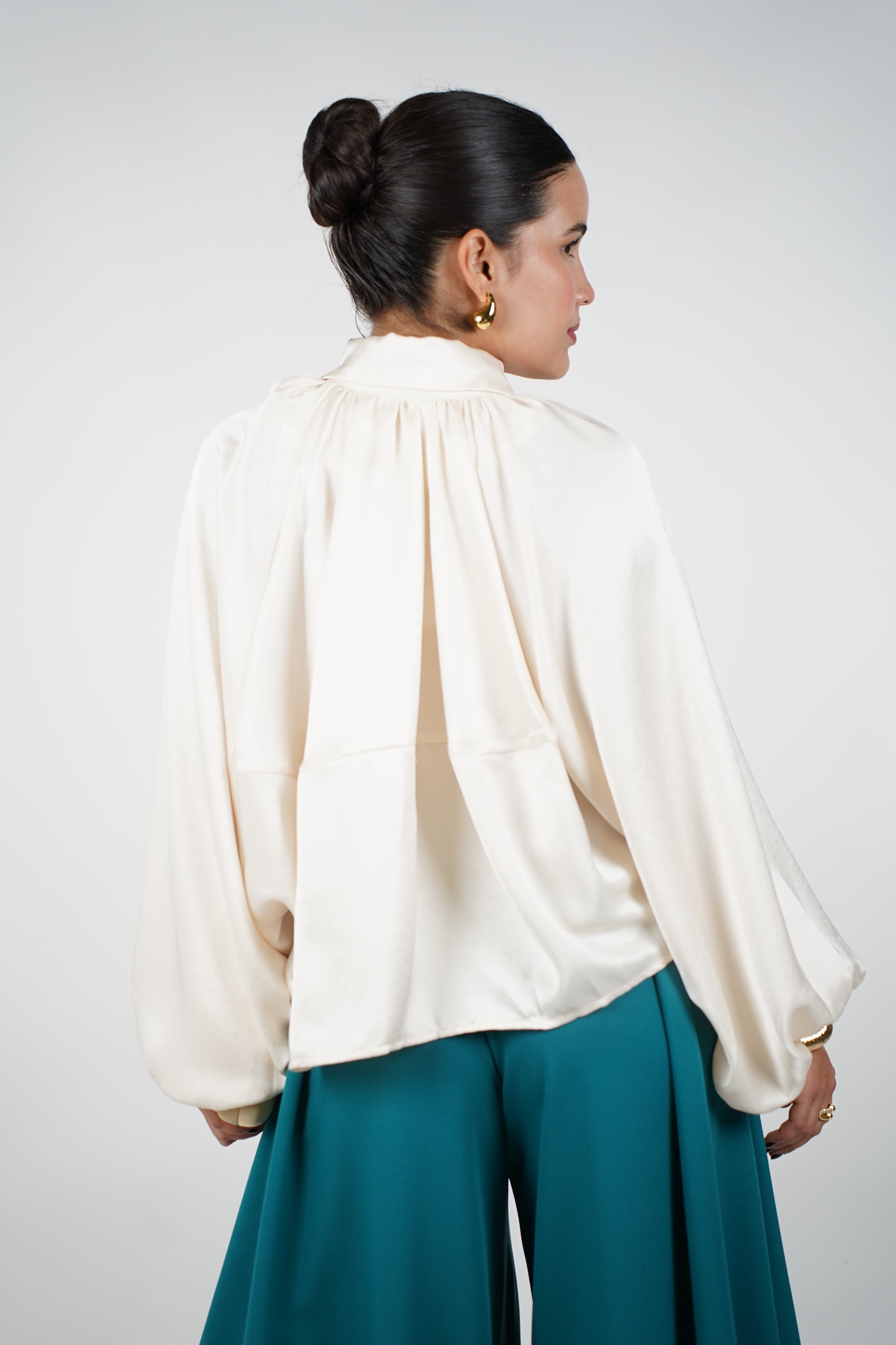 Cami Satin Bubble Bomber Jacket – Luxe Shine Meets Effortless Drama