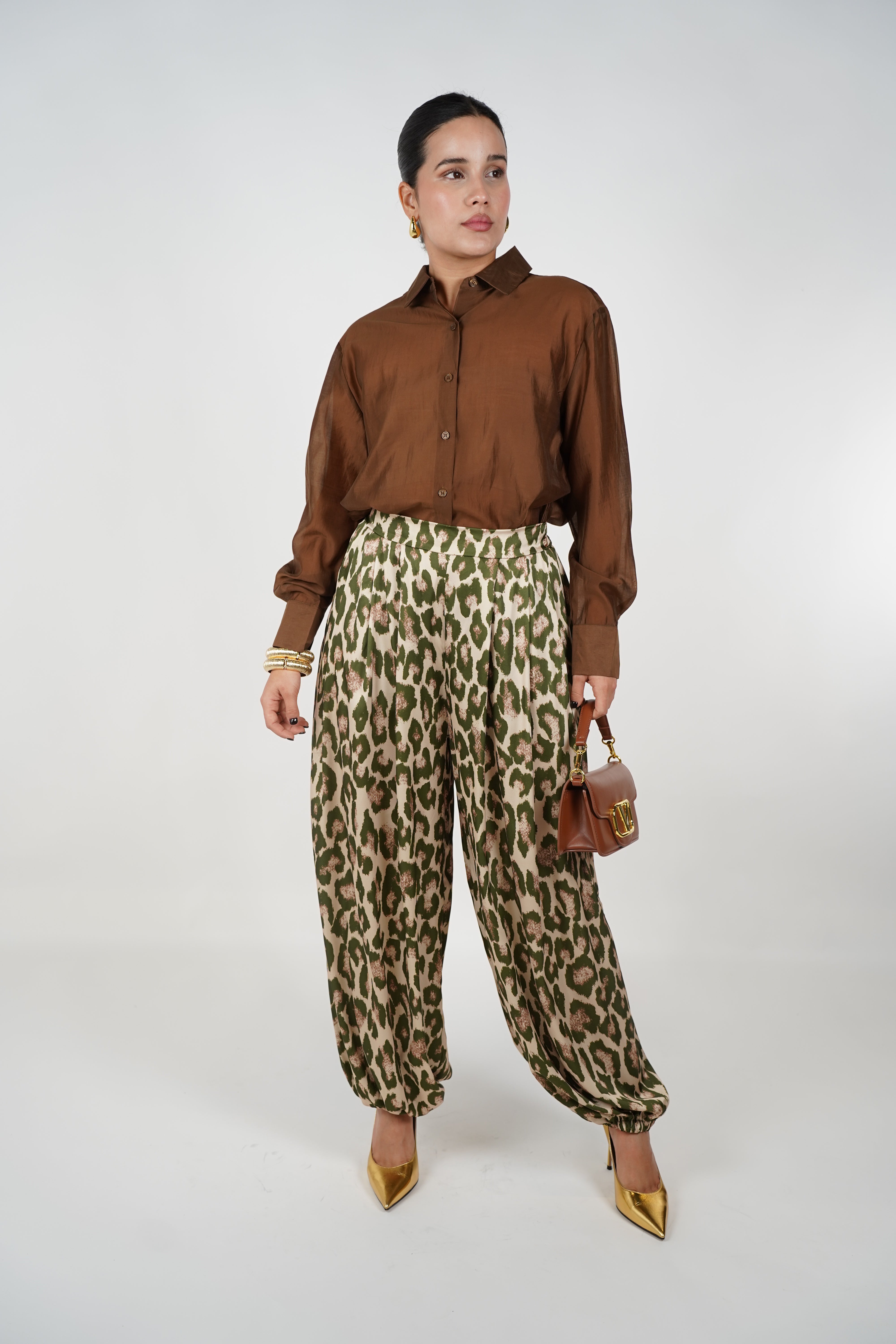 Alia Stamped Aladdin Joggers – Bold Leopard Meets Luxe Ease
