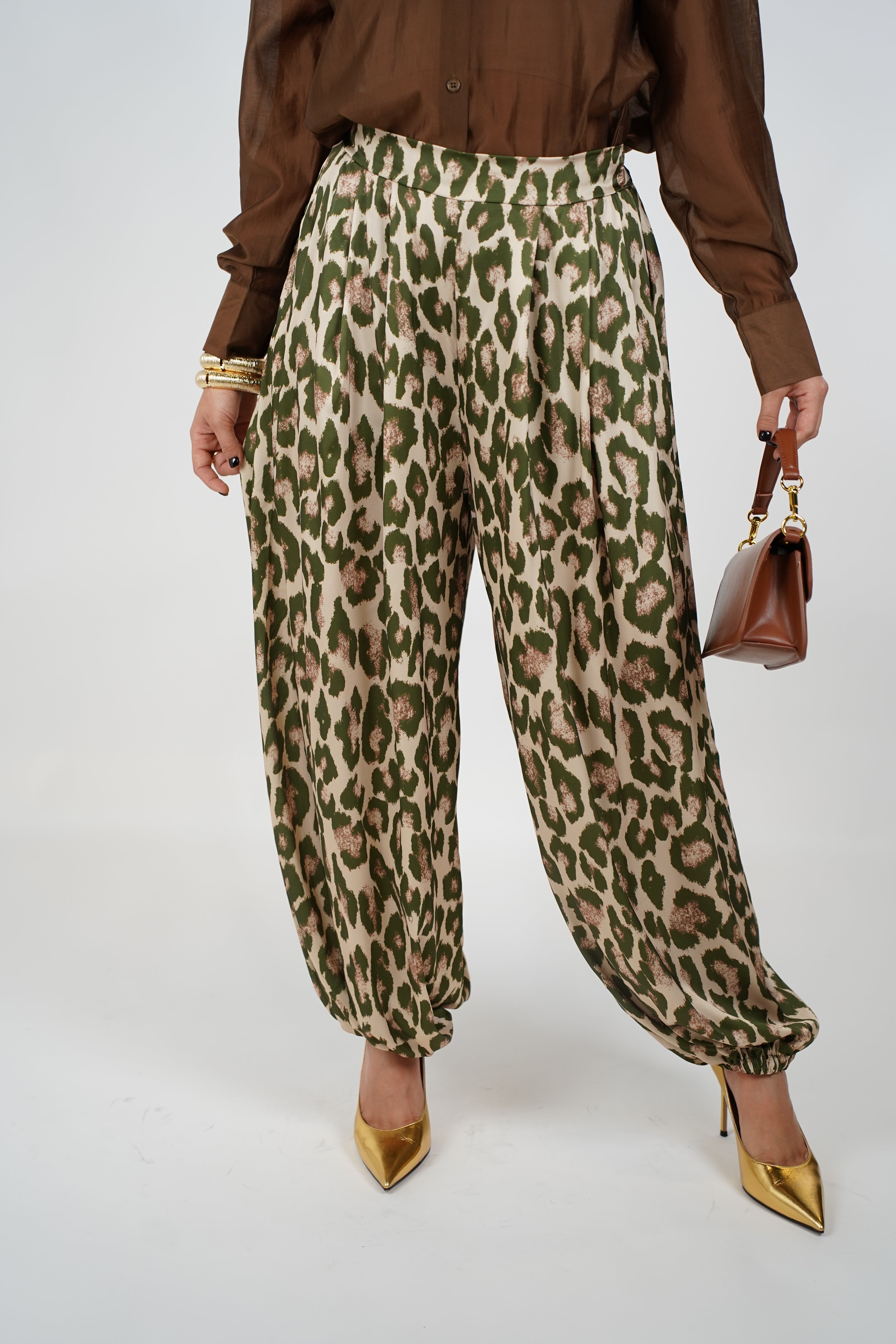 Alia Stamped Aladdin Joggers – Bold Leopard Meets Luxe Ease