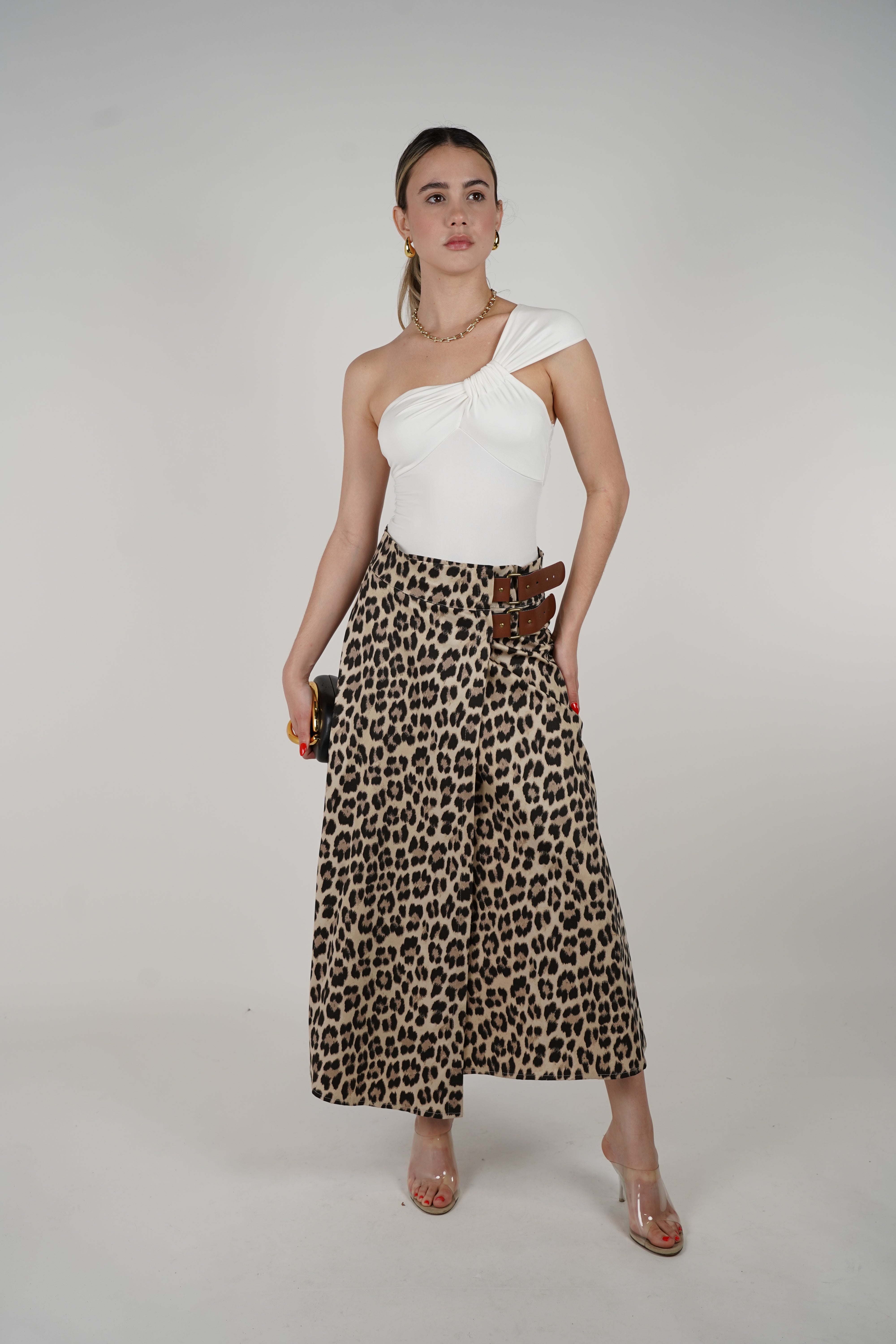 Fernanda Skirt – Leopard Print Statement with Belt Detail