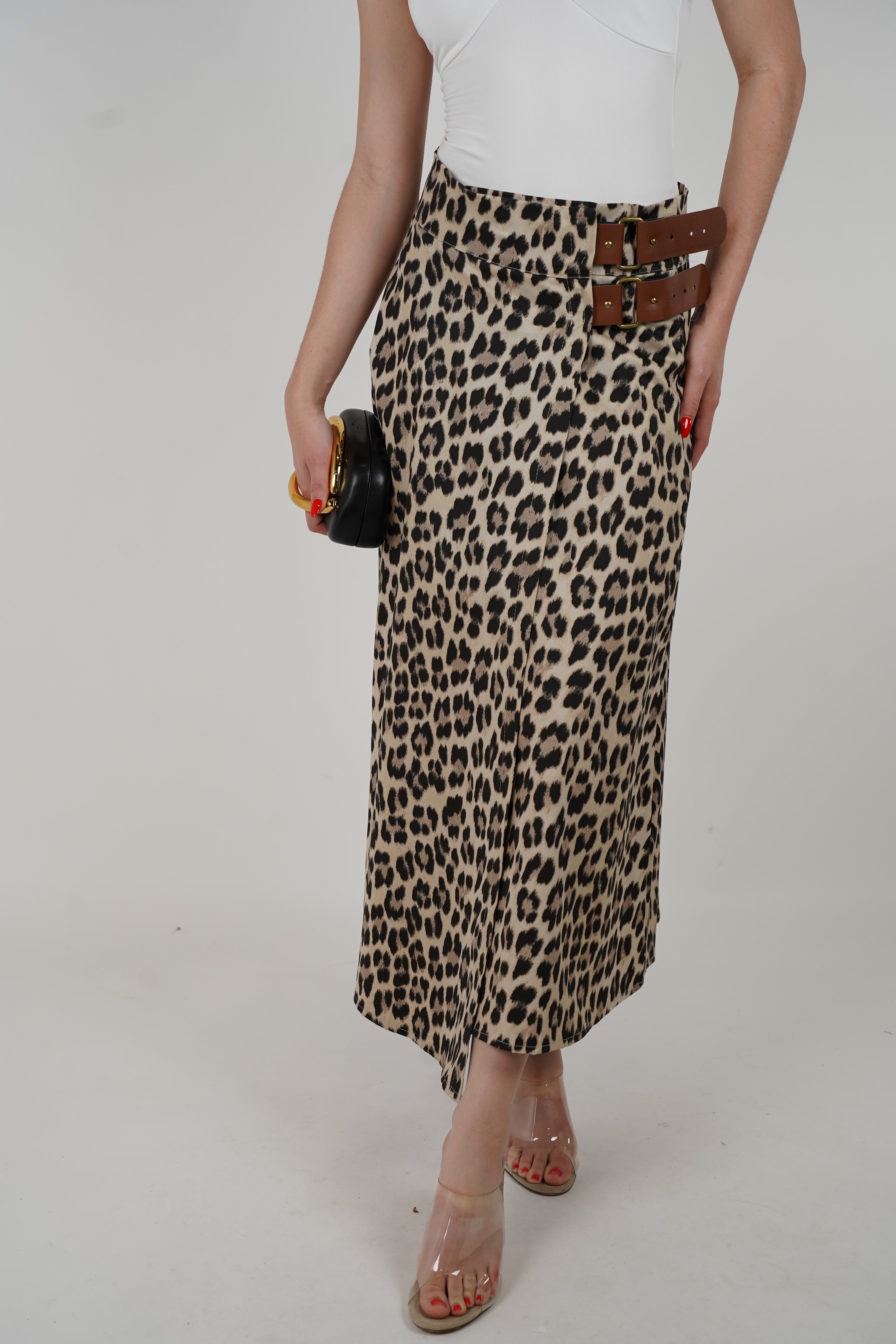 Fernanda Skirt – Leopard Print Statement with Belt Detail
