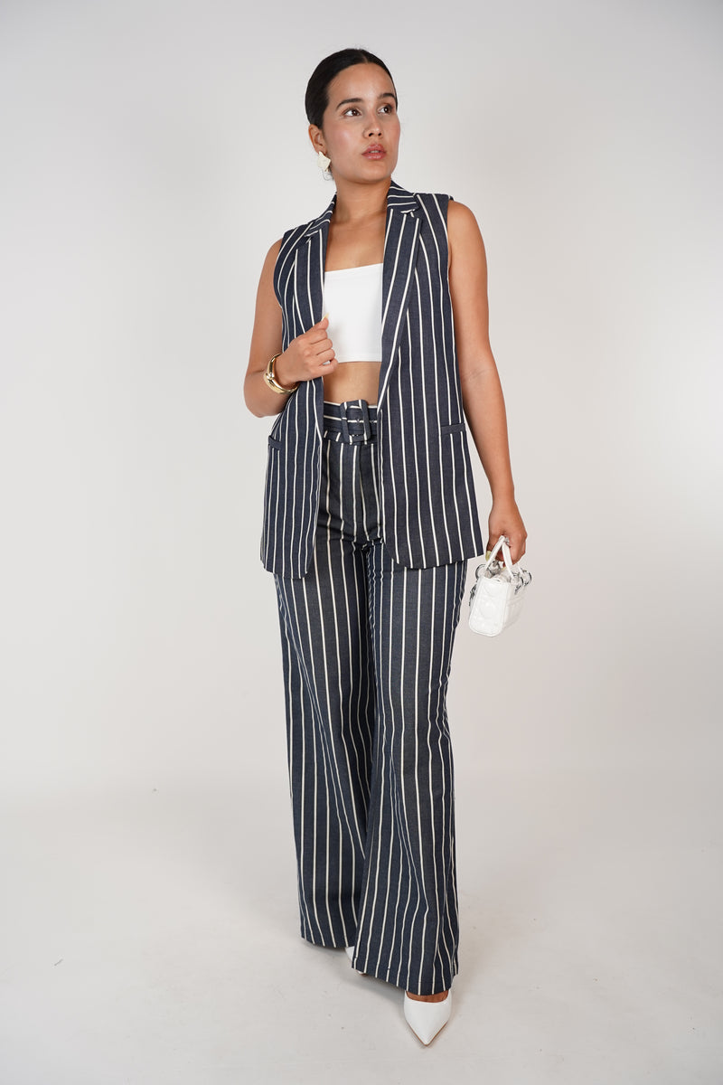 Rilo Striped Pants Set – Power Stripes, Sleek Impact
