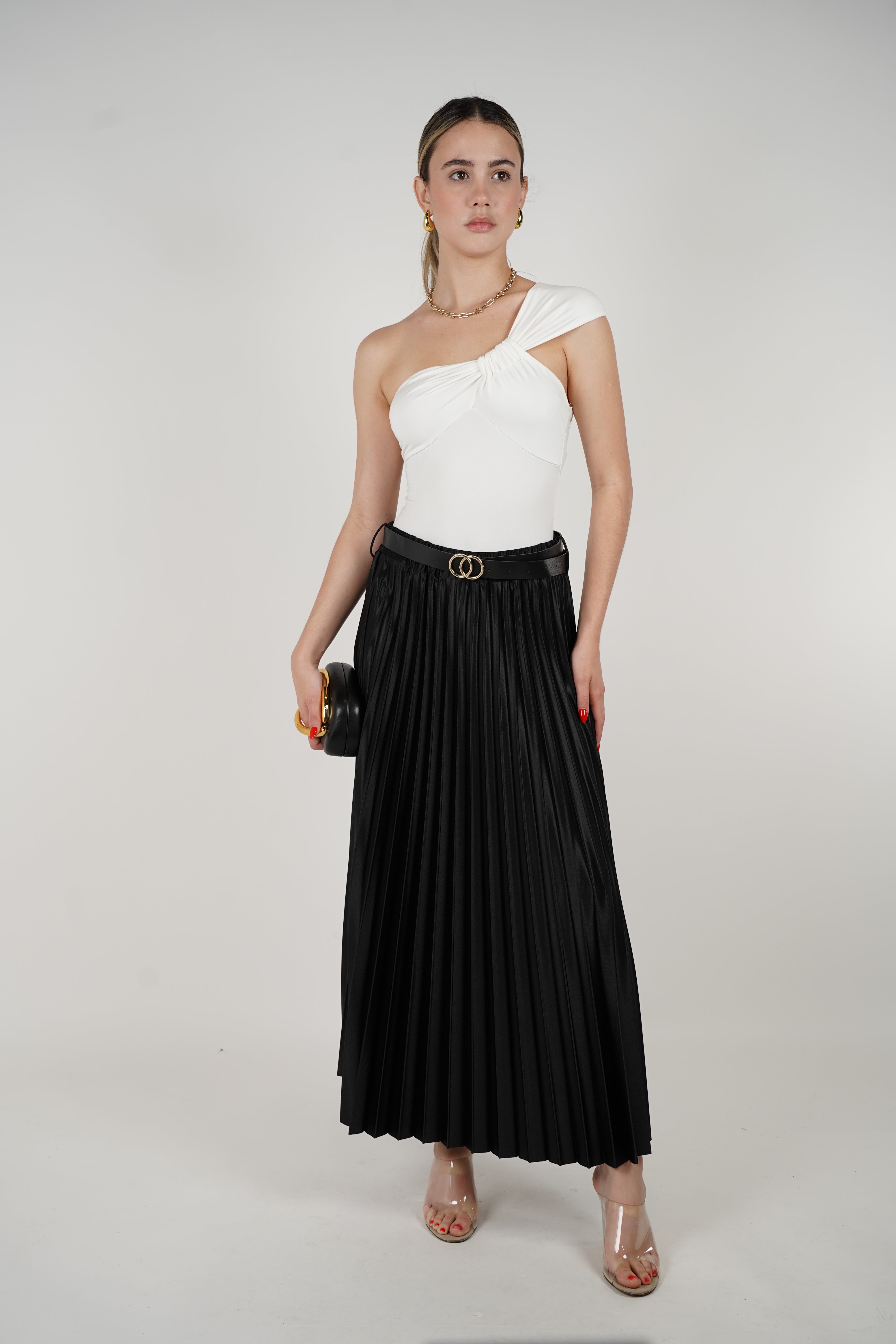 Juana Satin Pleated Maxi Skirt – Effortlessly Elegant Statement Piece