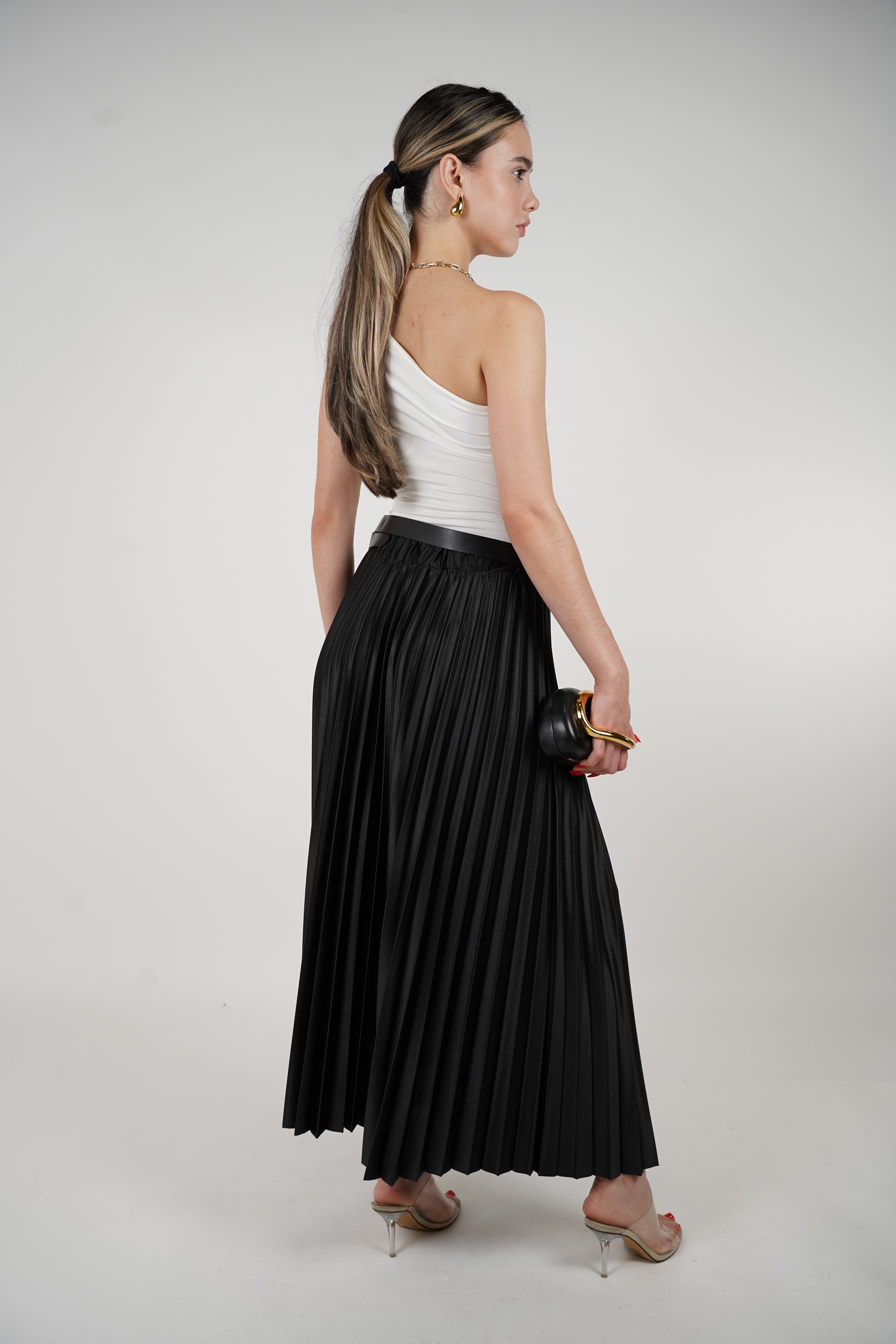 Juana Satin Pleated Maxi Skirt – Effortlessly Elegant Statement Piece