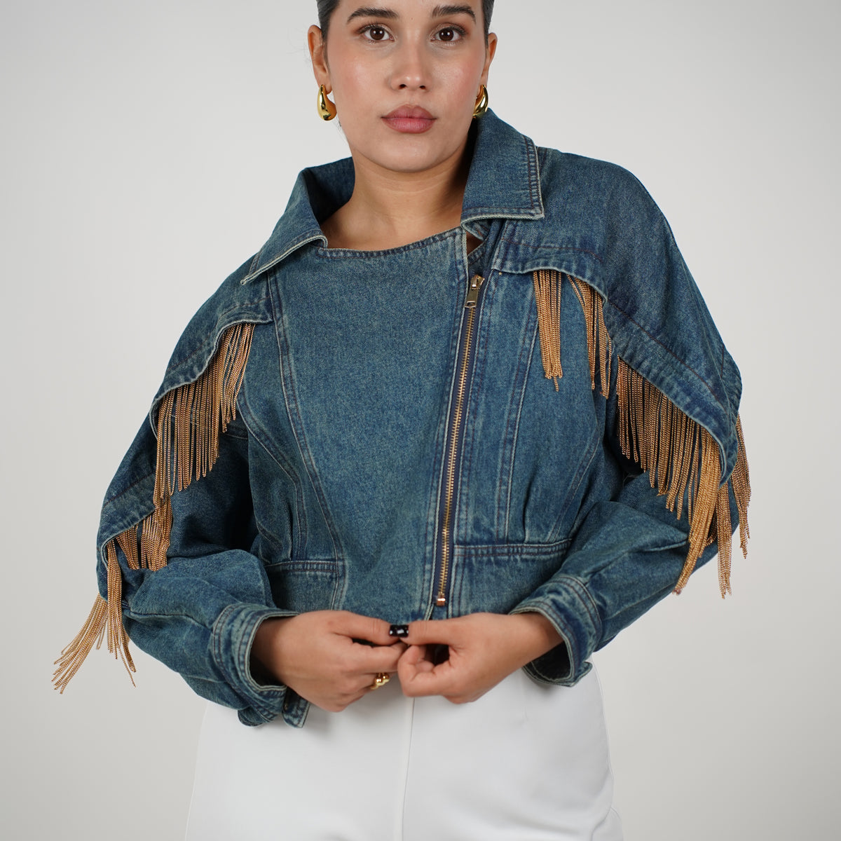 Selie Denim Fringe Jacket – Western Edge with Modern Chic – Carema Boutique