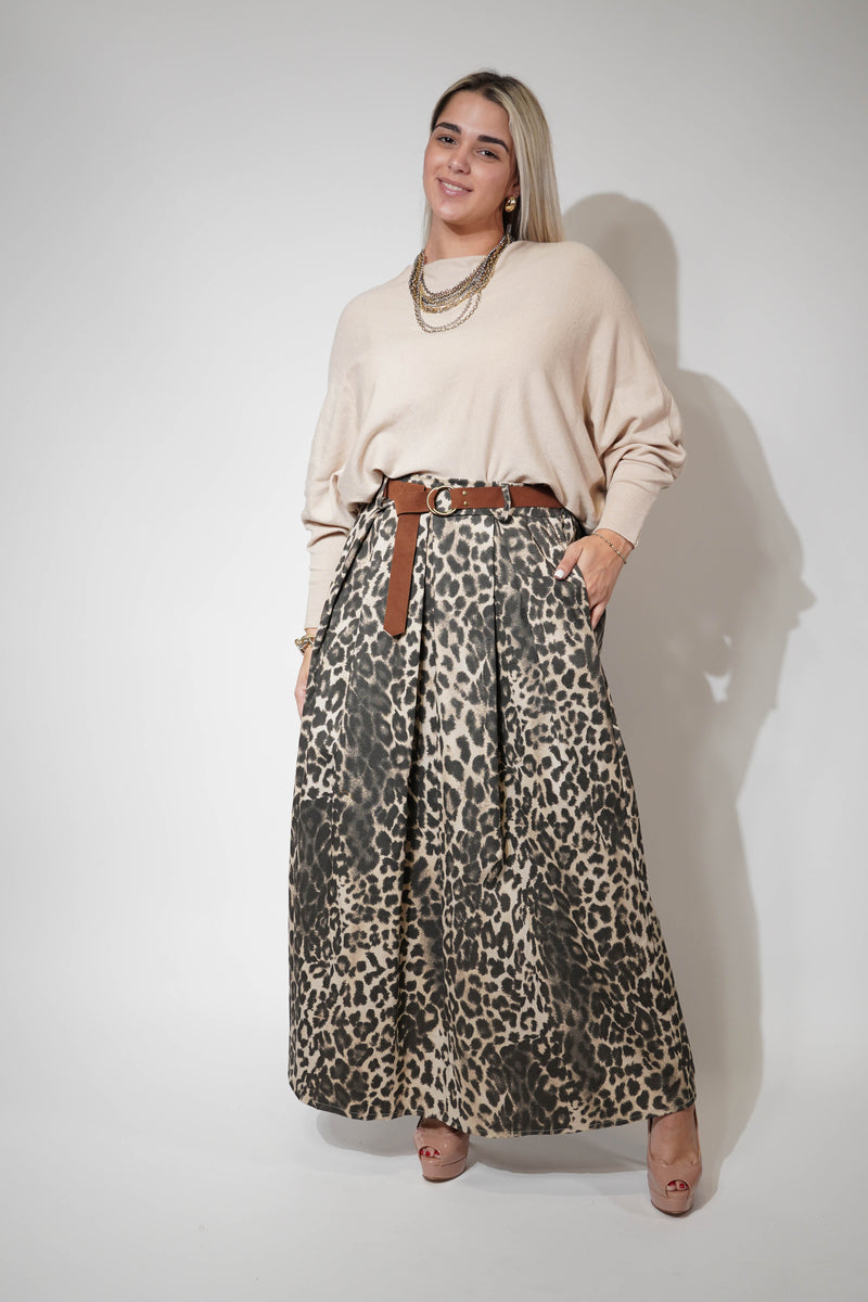 Yancy Leopard Skirt