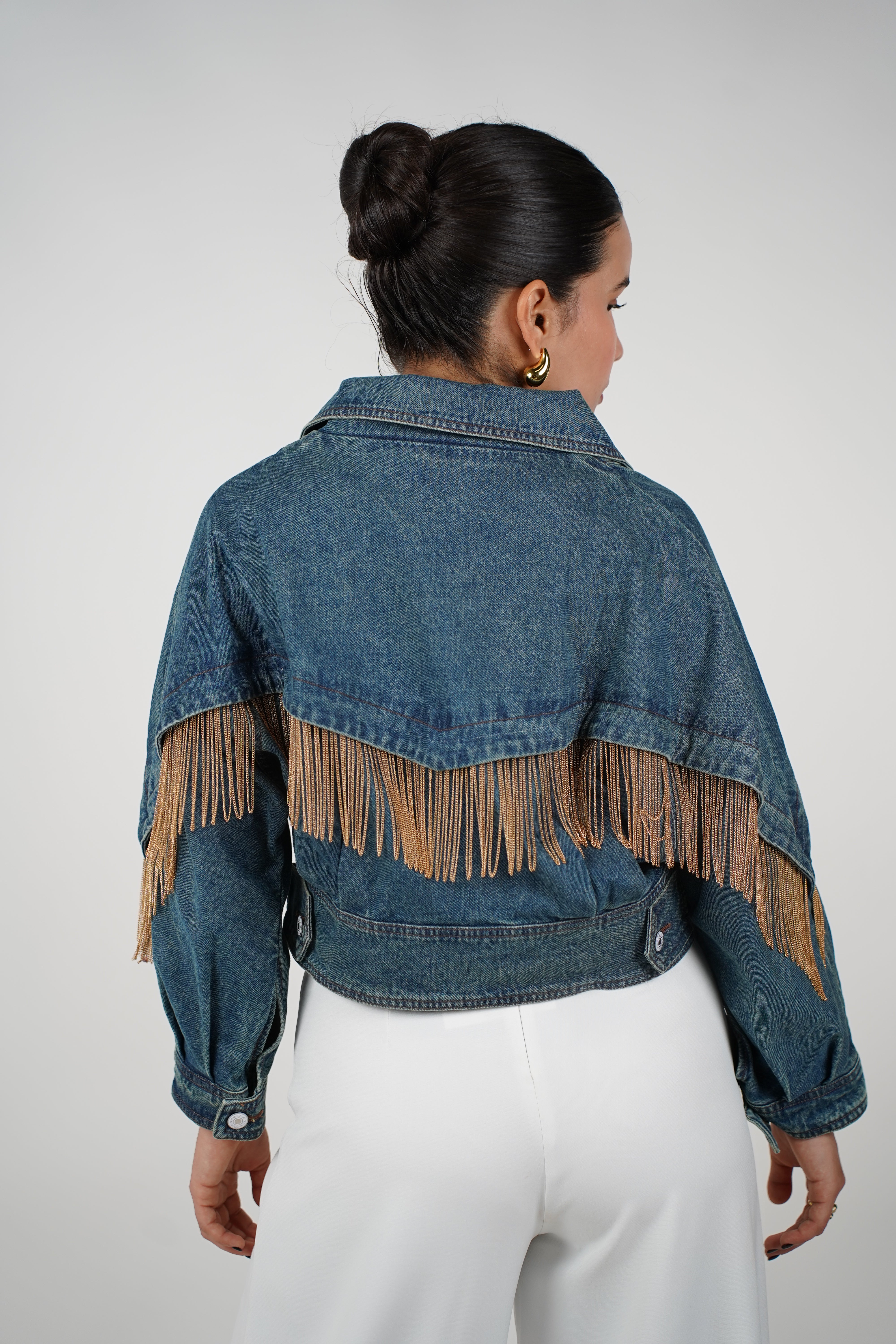 Selie Denim Fringe Jacket – Western Edge with Modern Chic