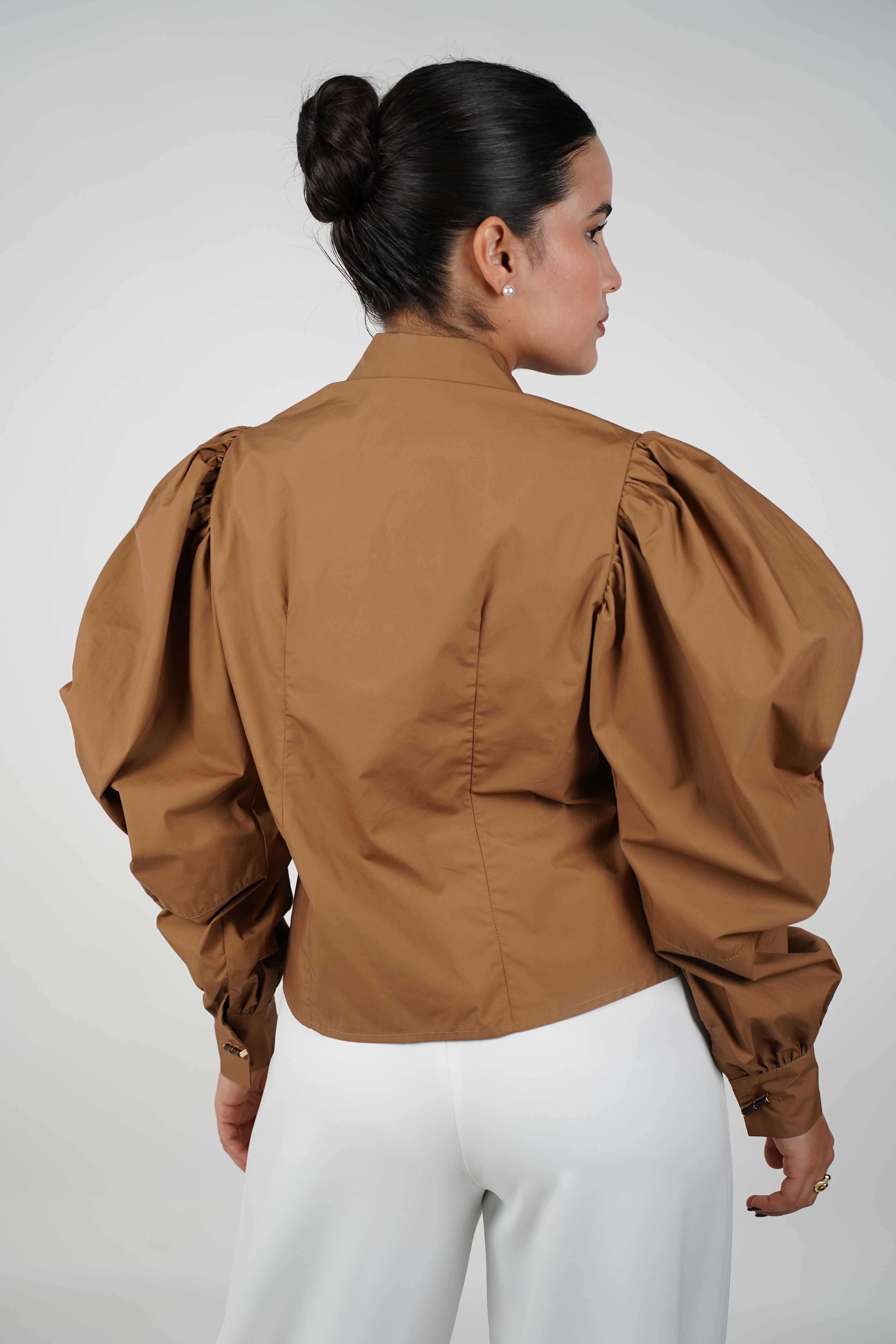 Viole Button Down – Statement Puff Sleeves with Artistic Buttons