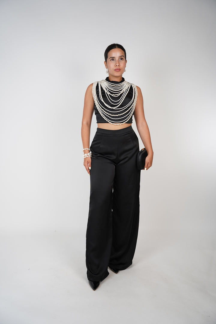 Gracelyn Pants Set – Luxe Satin, Bold Elegance