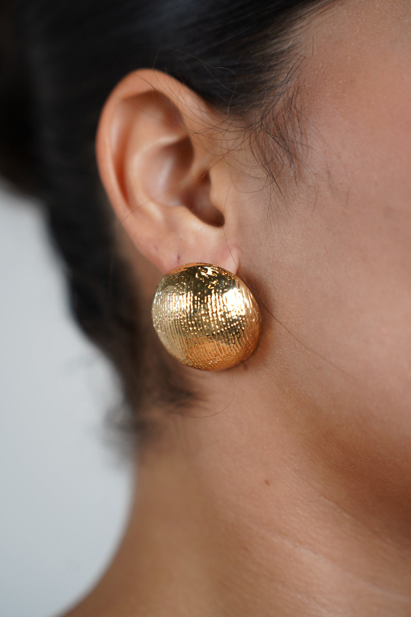 Selah Earrings – Bold Simplicity in Textured Gold