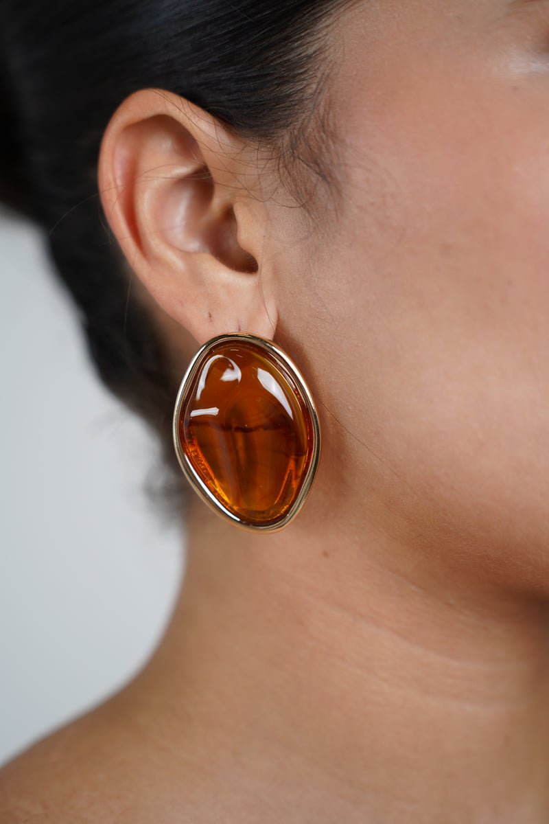 Liorella Earrings – Bold Amber Elegance