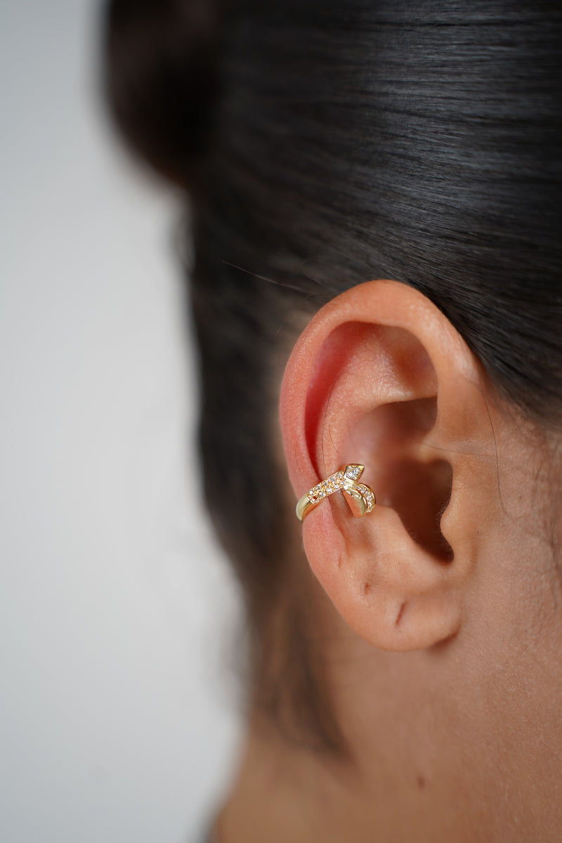 Brielle Ear Cuff – Dainty Gold Pave Wrap