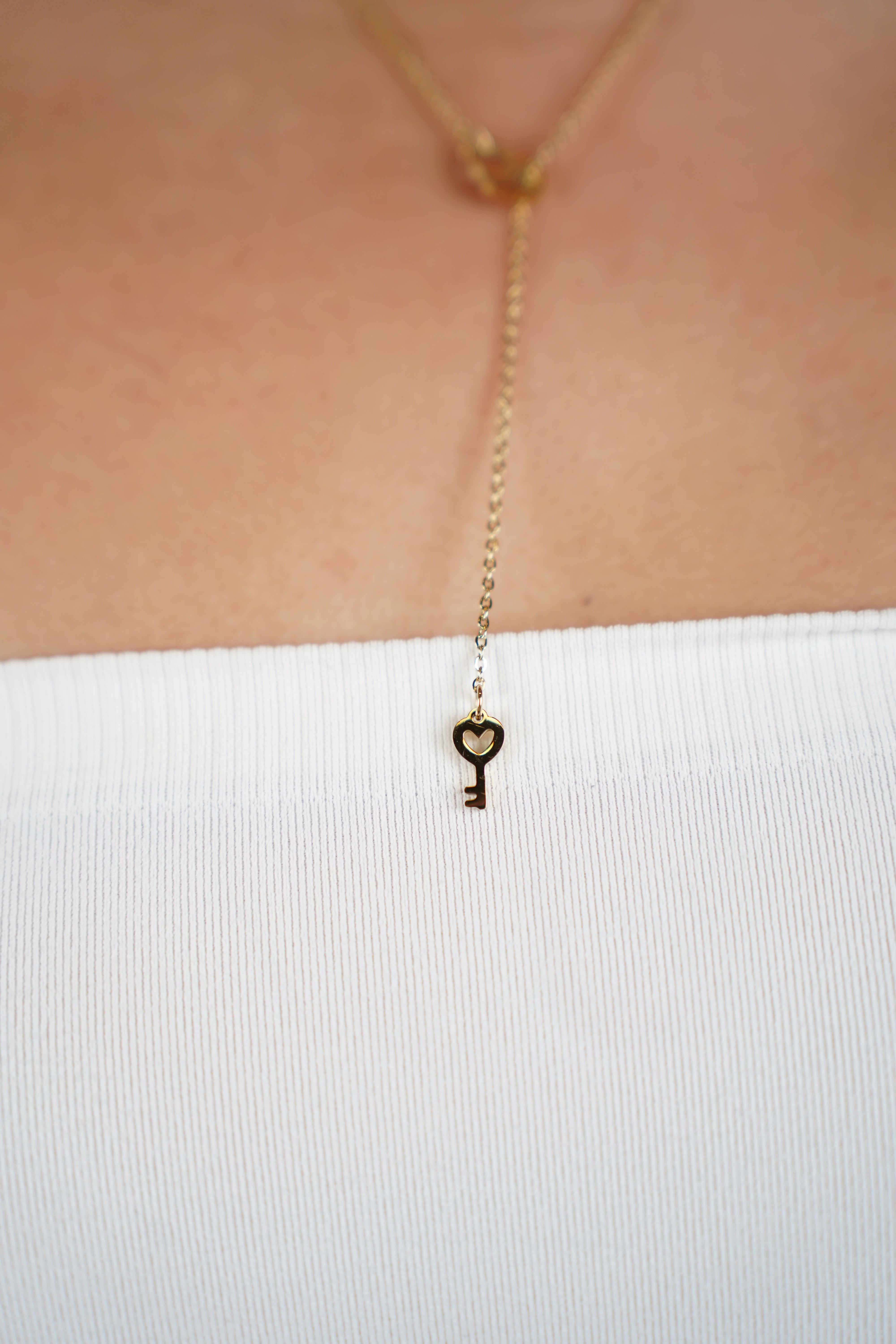 Elora Lock Necklace – Dainty Key & Lock Drop Chain