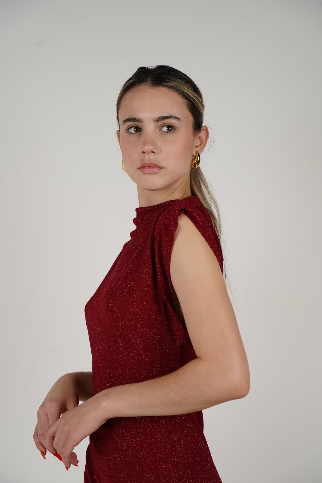 Vestido mini de lúrex