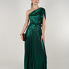 Mavis Laminated Dress – One-Shoulder Evening Elegance