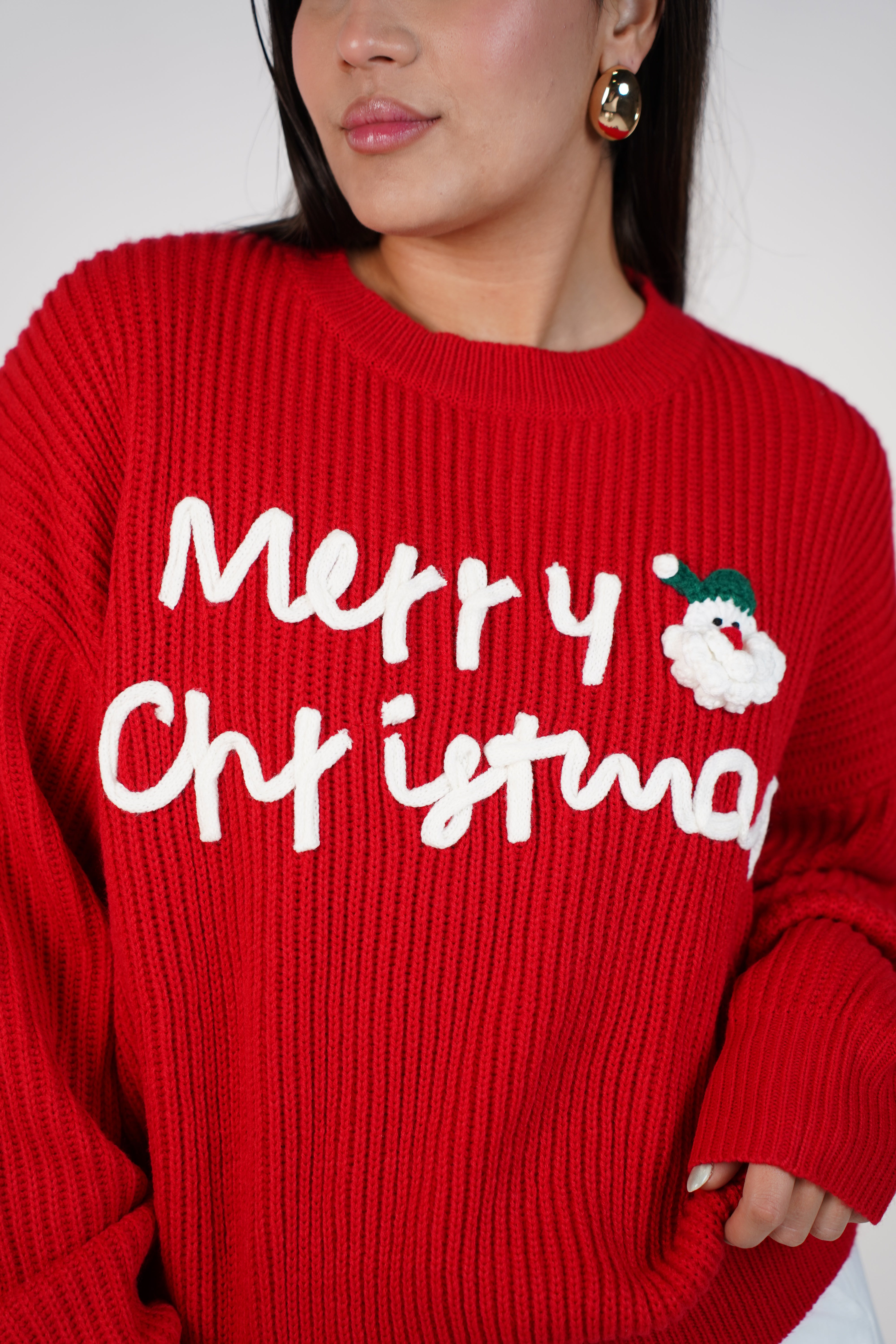 Merry Christmas Santa Sweater – Festive Knit Holiday Essential