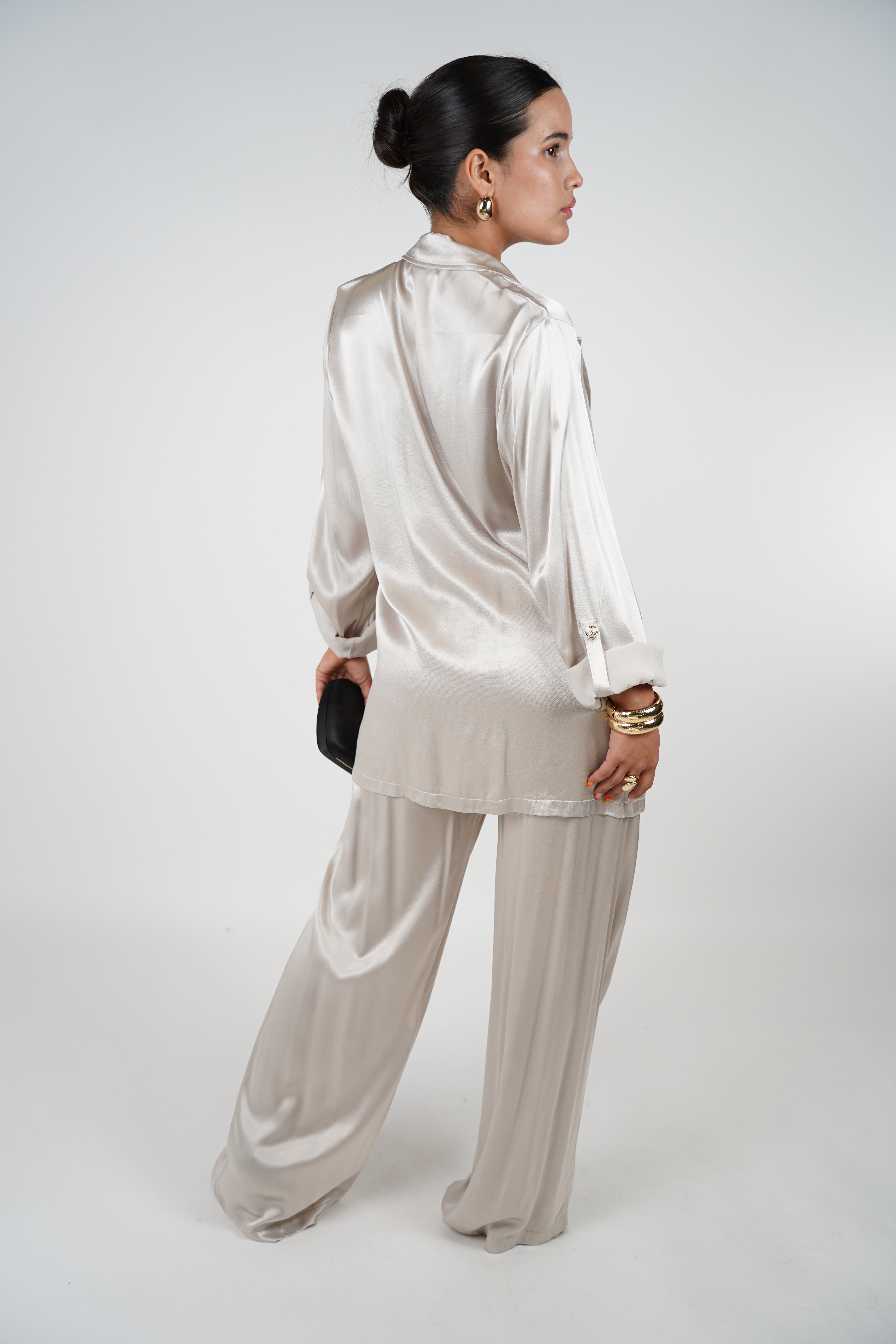 Analieah Set – Effortless Satin Luxe in Pearl