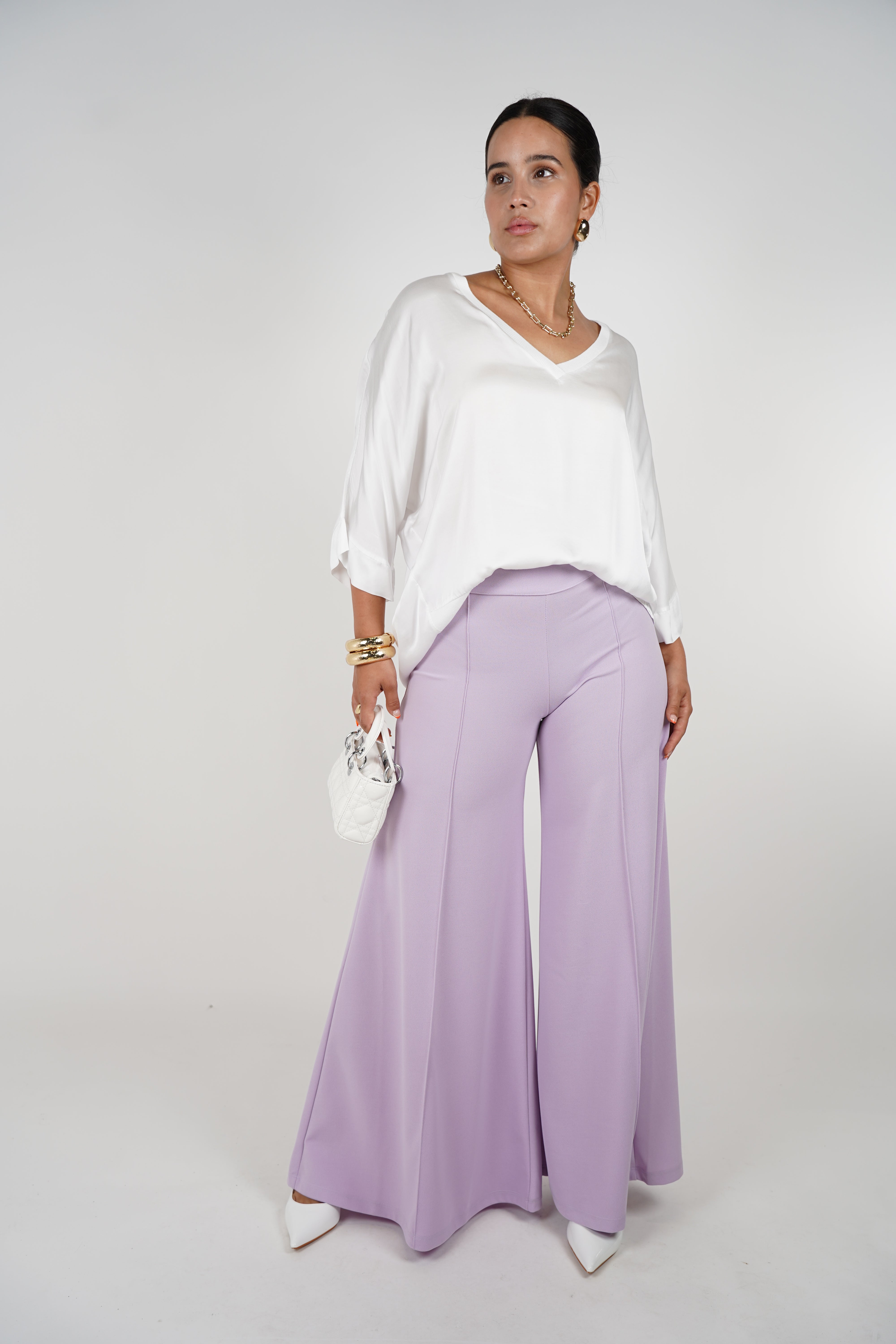 Violeta Pants – Lavender Wide-Leg Statement Trousers