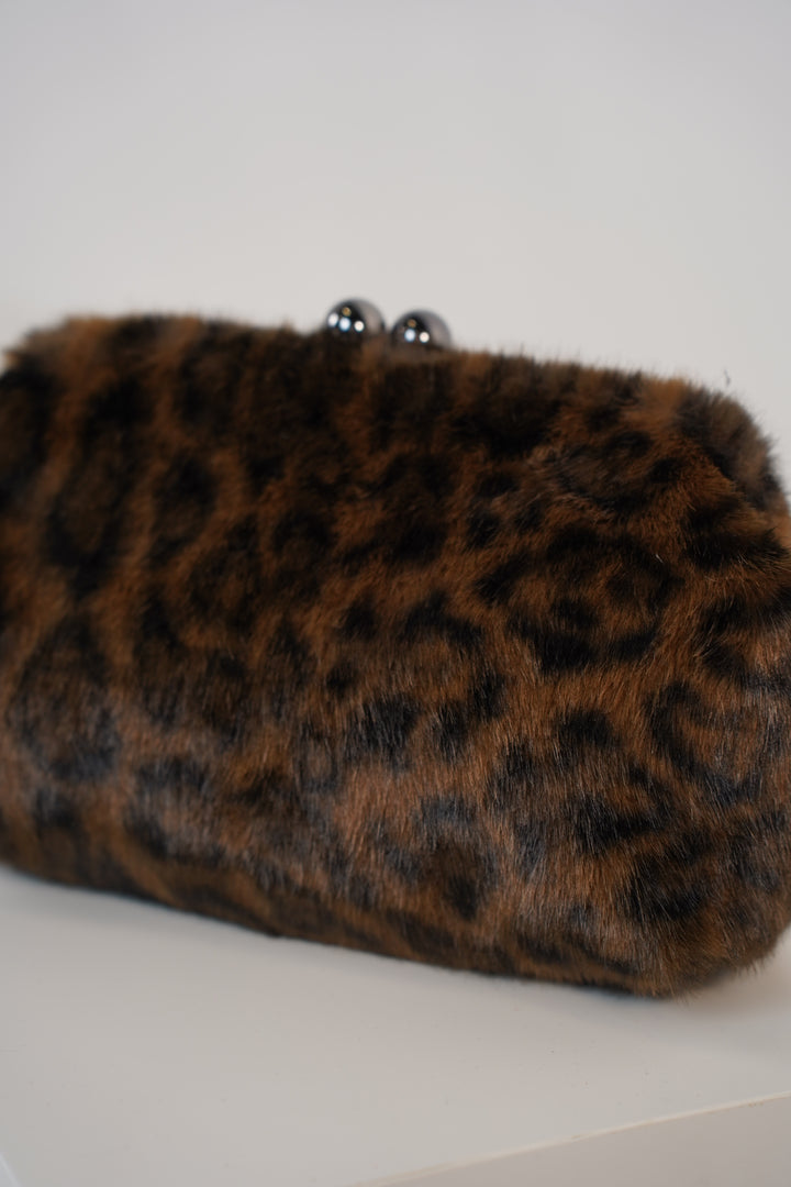 Lucerra Leopard Clutch – Faux Fur Statement Evening Bag