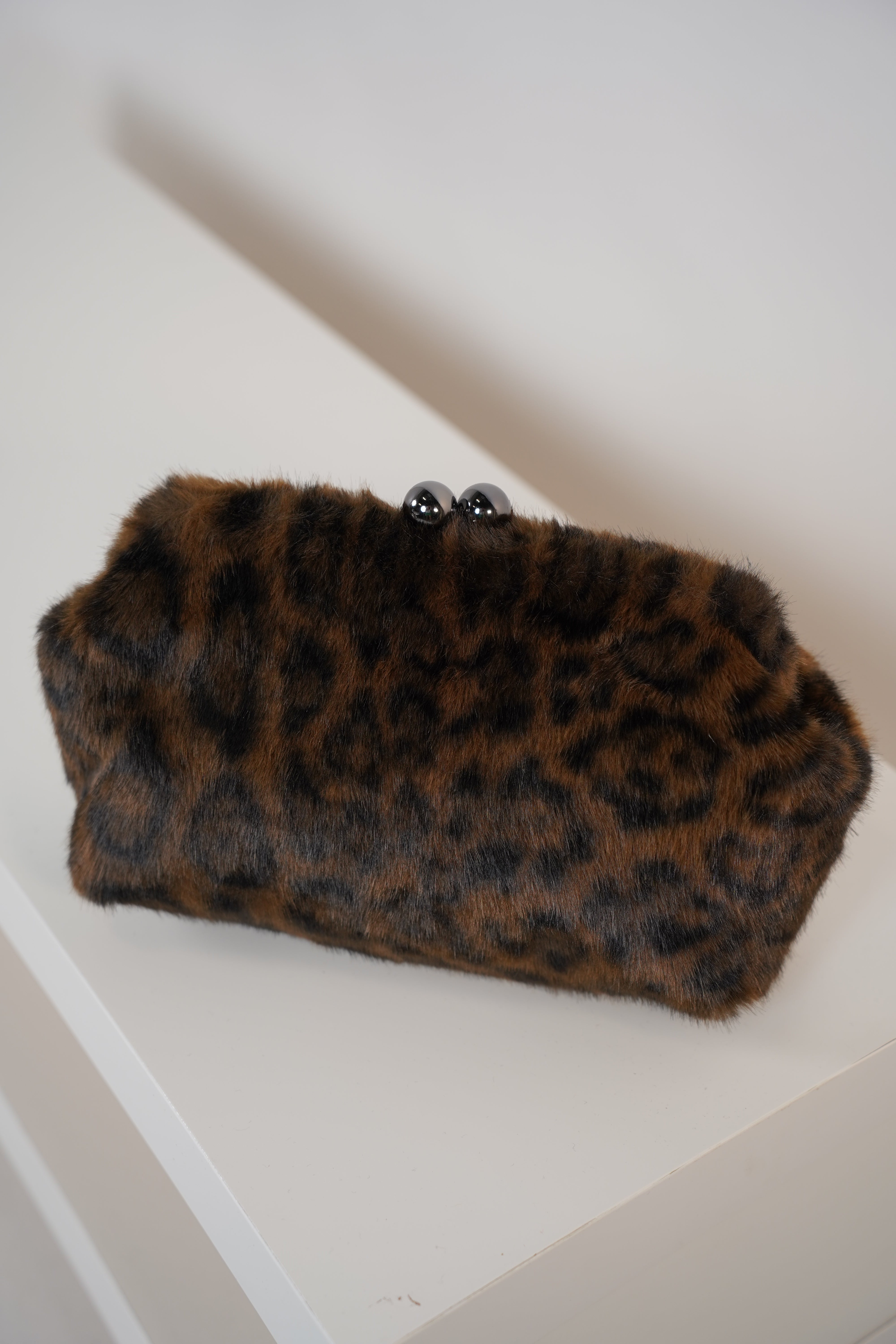 Lucerra Leopard Clutch – Faux Fur Statement Evening Bag