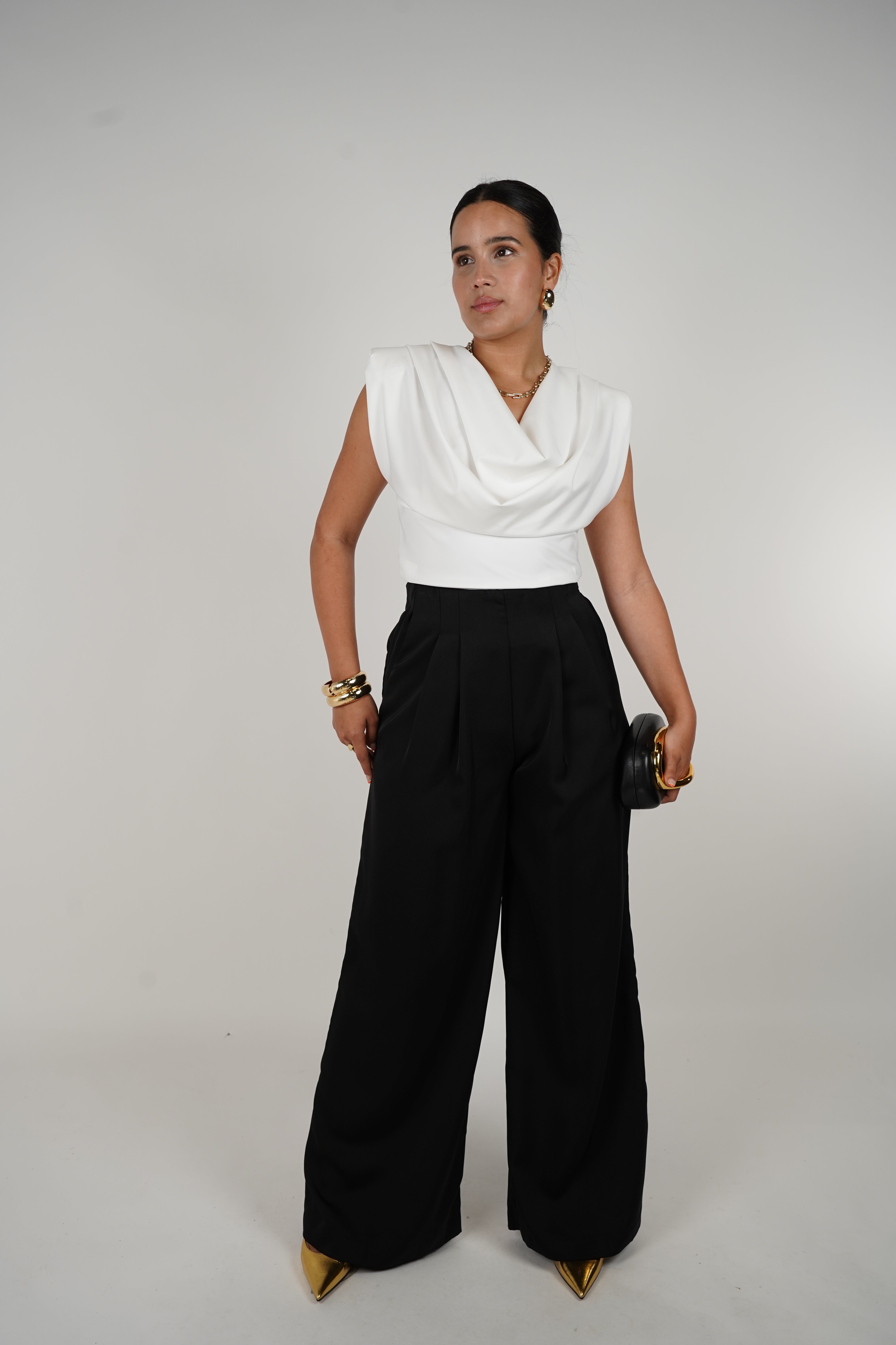 Shofie High-Waisted Wide-Leg Trousers – Statement Style with Tailored Elegance