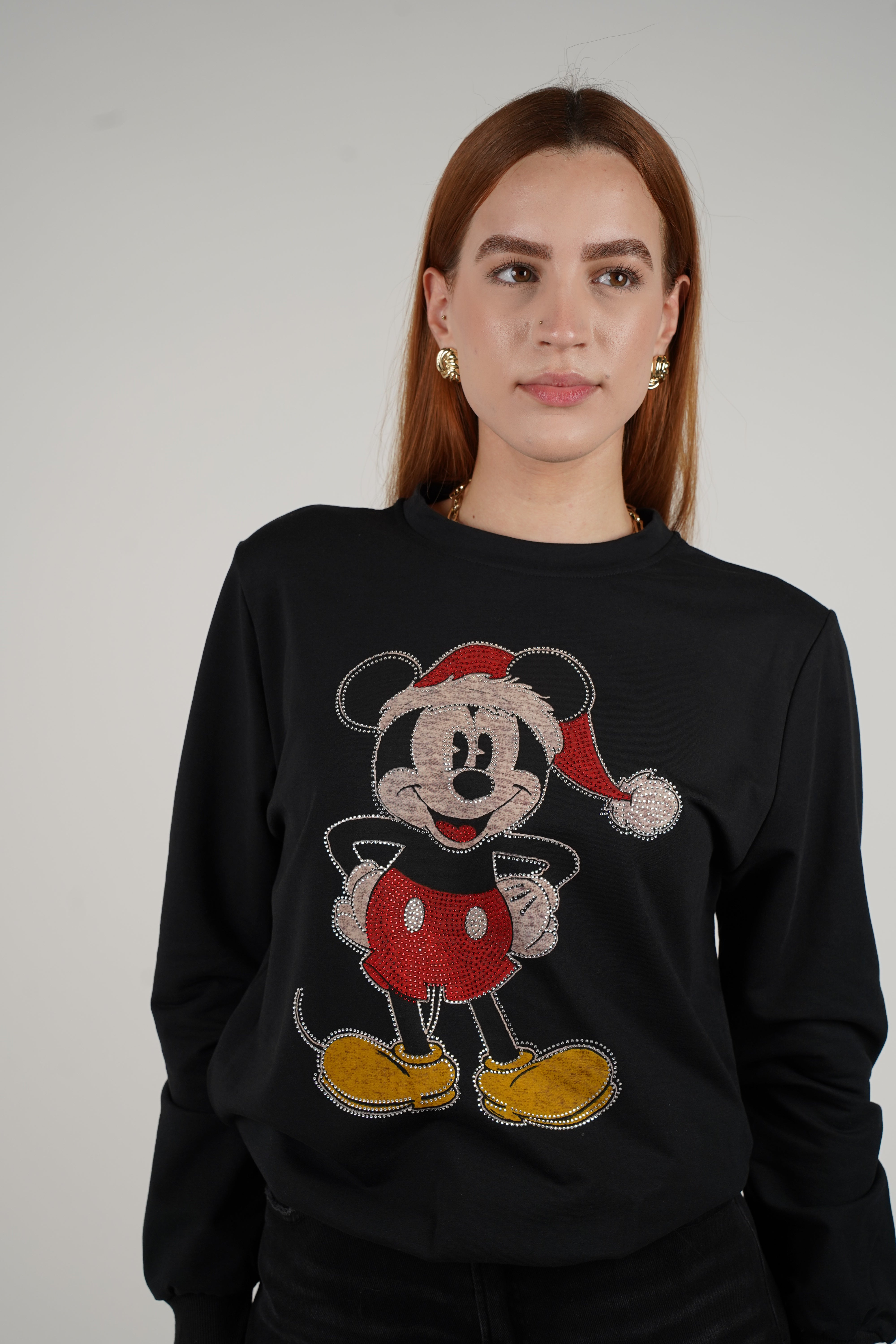 Suéter de Mickey con gorro de Papá Noel